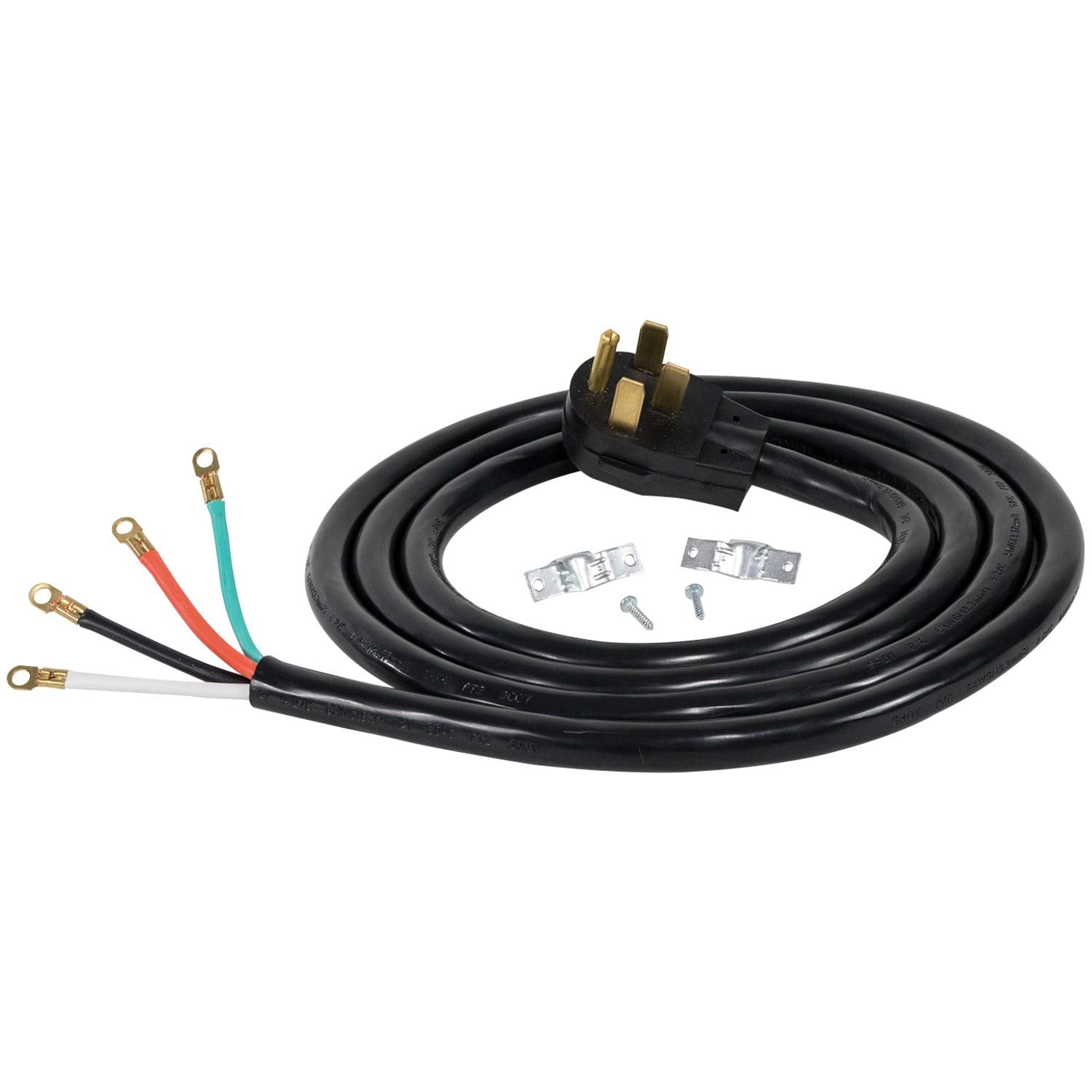 Certified Appliance Accessories 50-Amp 4 Prong Range Power Cord, 10 Ft Copper Wire, Black, Model 90-2088