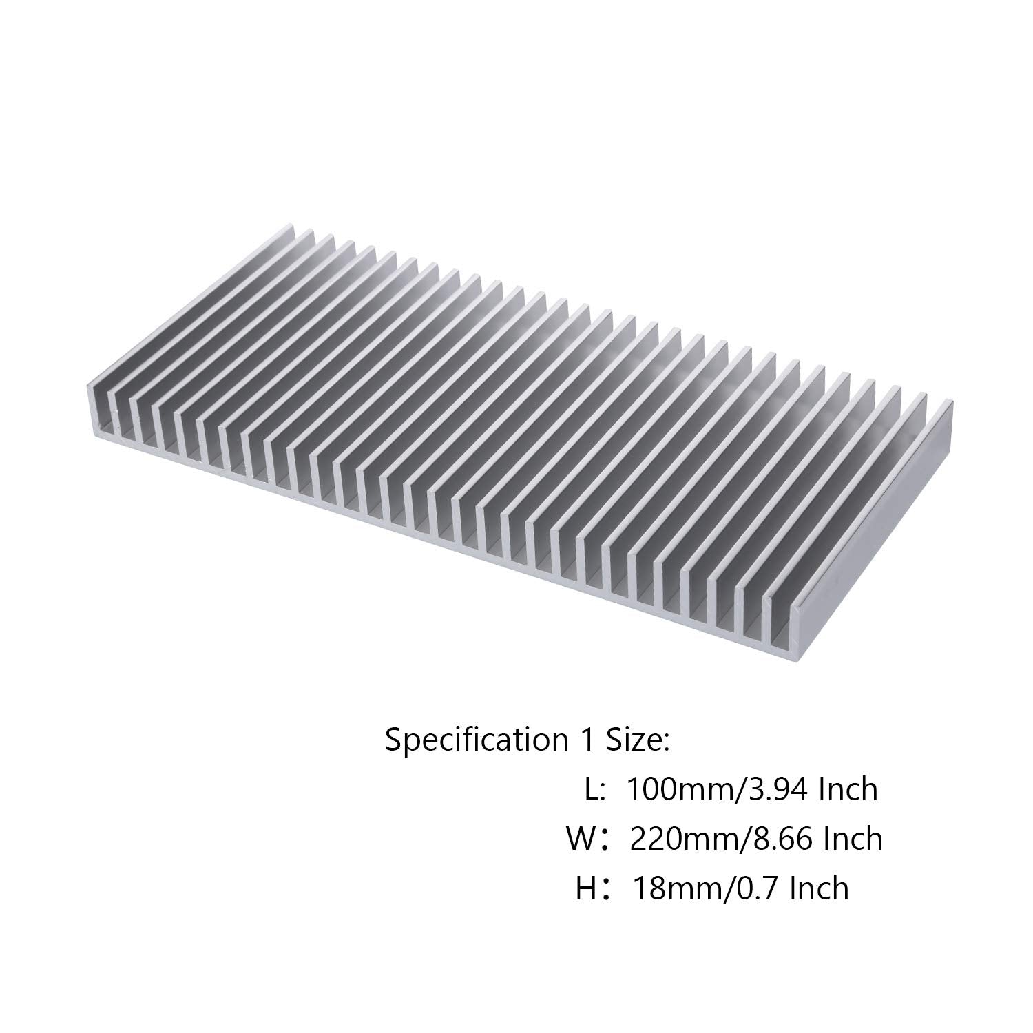 Awxlumv Large Led Aluminum Heatsink 200 X 220 X 18Mm / 7.87 X 8.66 X 0.7 Inch Cooler 30 Fins Heat Sink Board