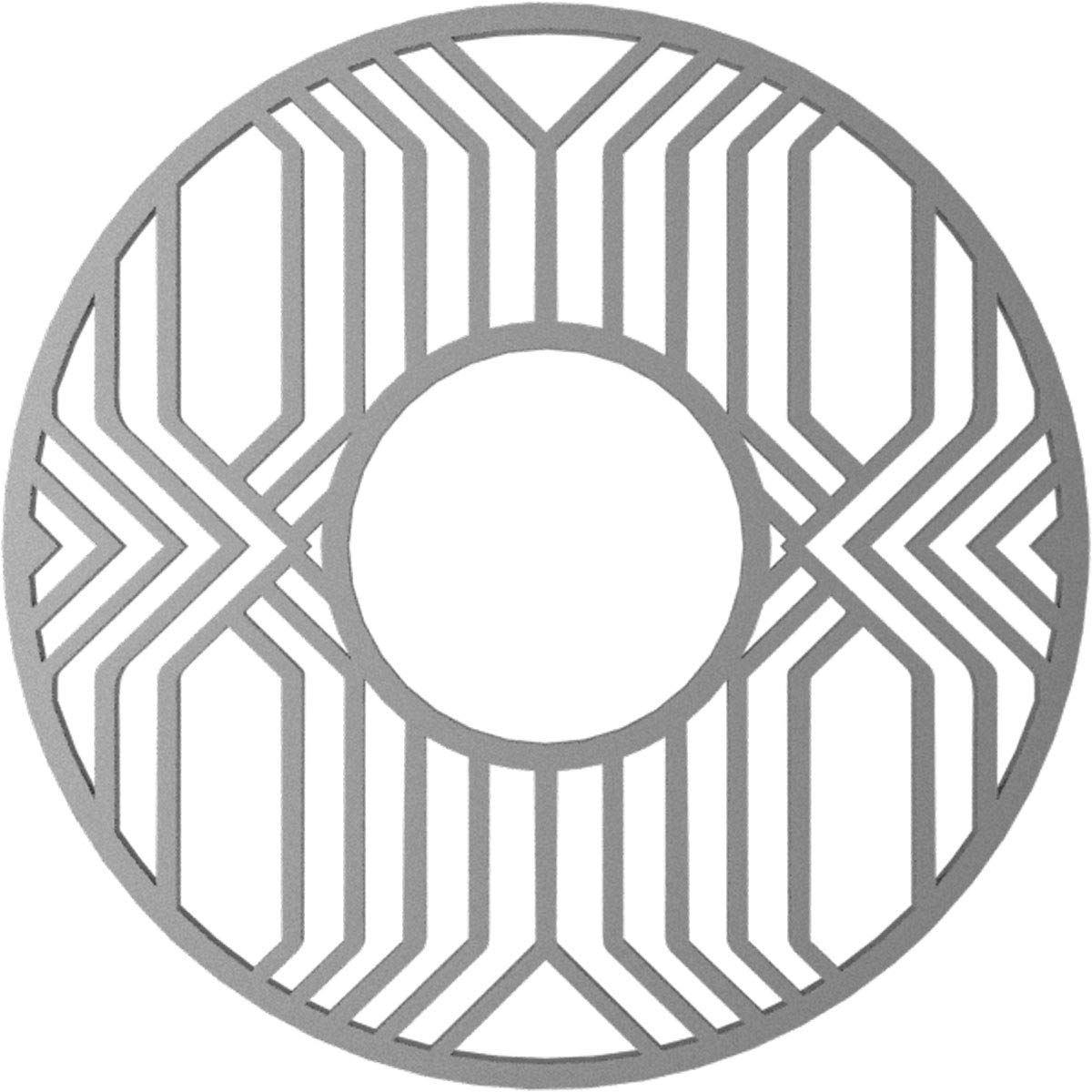 Ekena Millwork Cmpp16Epaws Empire Architectural Grade Pvc Pierced, Antiqued Warm Silver Urethane Ceiling Medallions 16''Od X 5 7