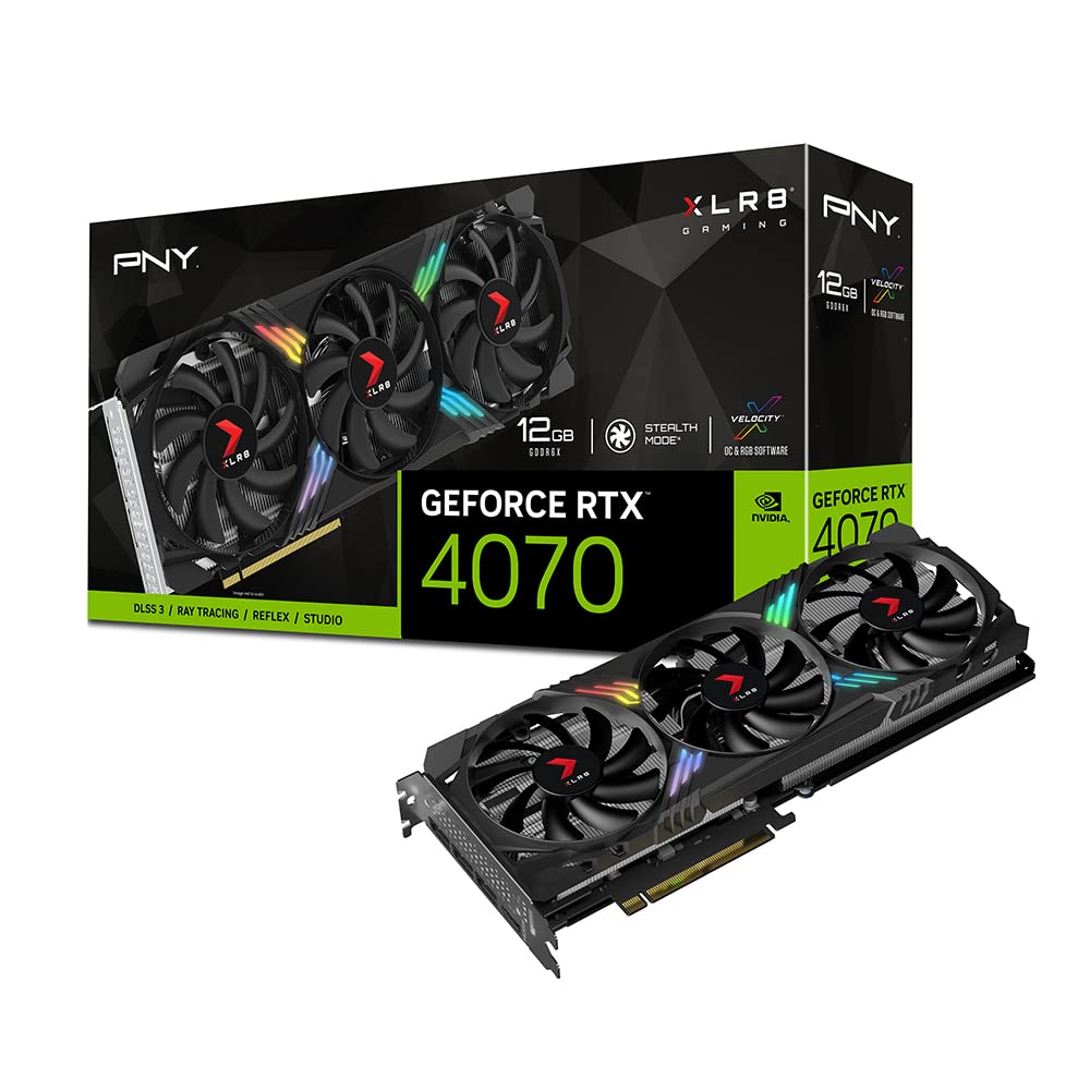 PNY GeForce RTX 4070 12GB XLR8 Gaming Verto Epic-X RGB Triple Fan Graphics Card DLSS 3