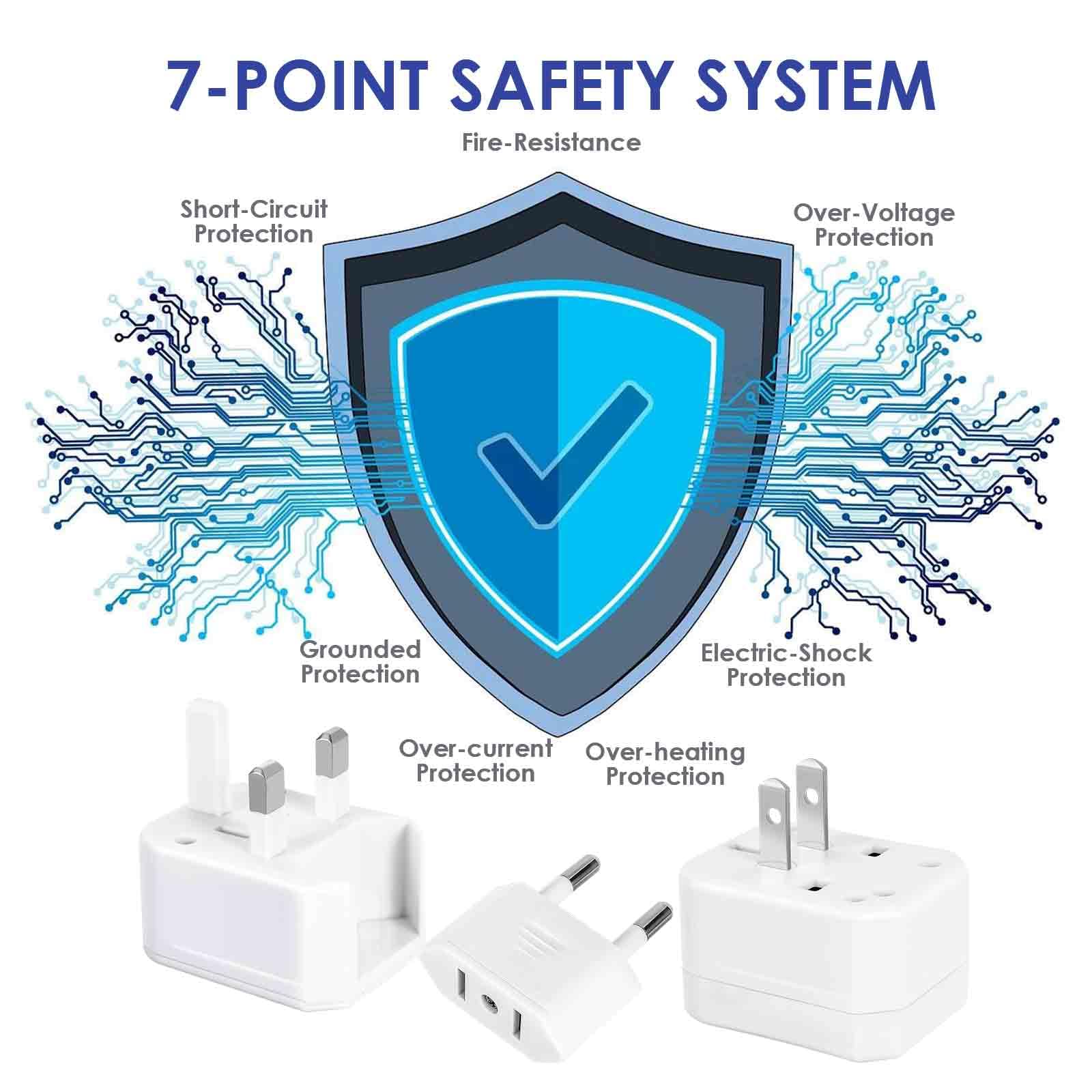 Brillirare 2 Pack Travel Plug Adapter International, Universal Power Adapter Worldwide, All In One Travel Essentials Perfect For