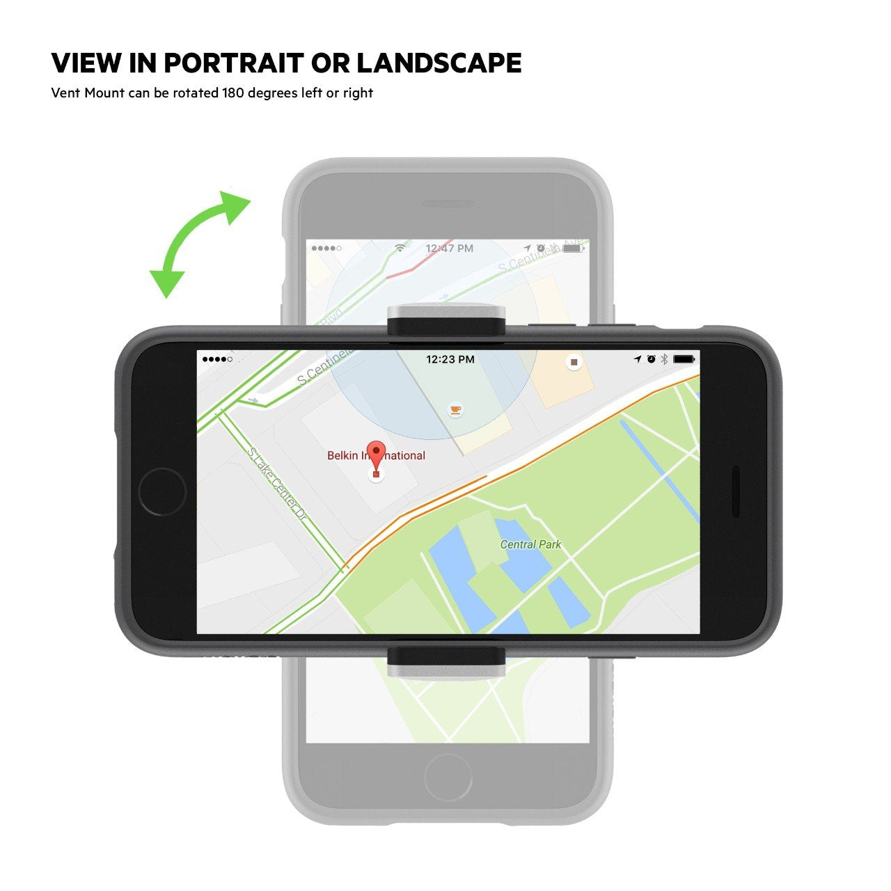 Belkin Car Vent Mount, Black And Silver, Phone Stand For Iphones, Samsungs, Lgs & Most Smartphones, Adjustable To Fit 5.5-Inch S