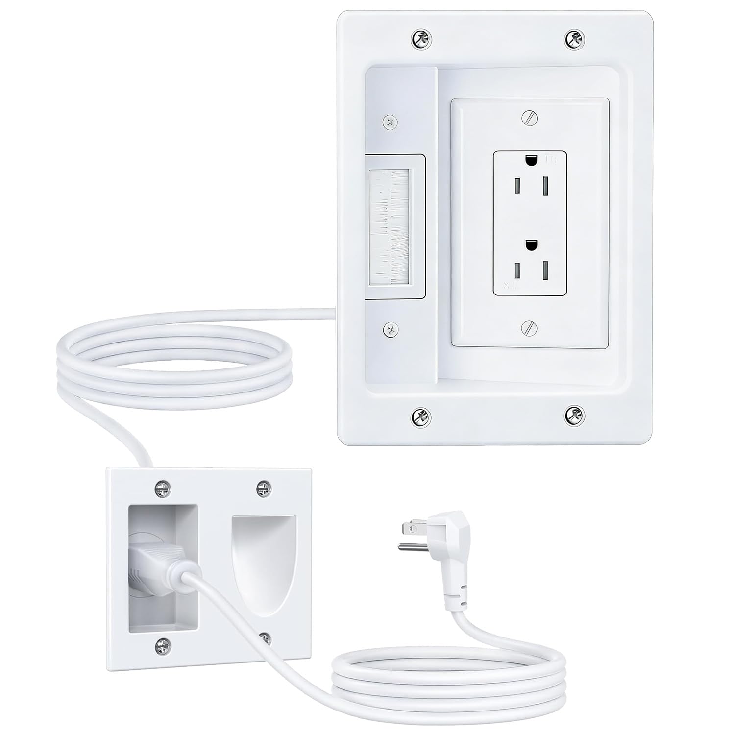 FORGING MOUNT inWall Cable Management Kit or Power & Low Voltage Cords, Cord Hider for Wall Mount TV with AC Outlets, Includes 