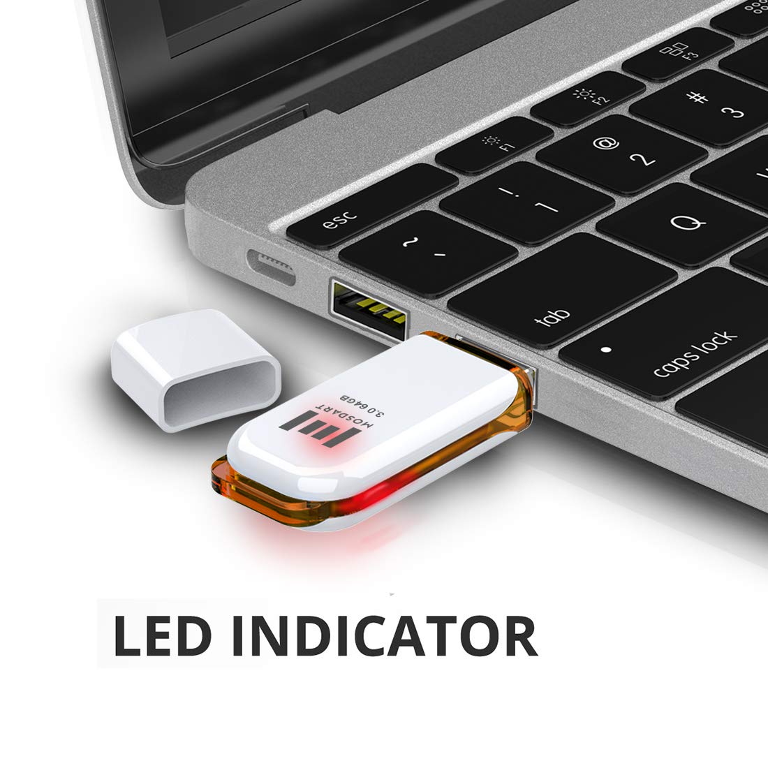 Mosdart 64Gb Usb 3.0 Flash Drive Speed Up To 80Mb/S Thumb Drive 64 Gb High Speed Jump Drive Memory Stick 5 Pack With Led Light A
