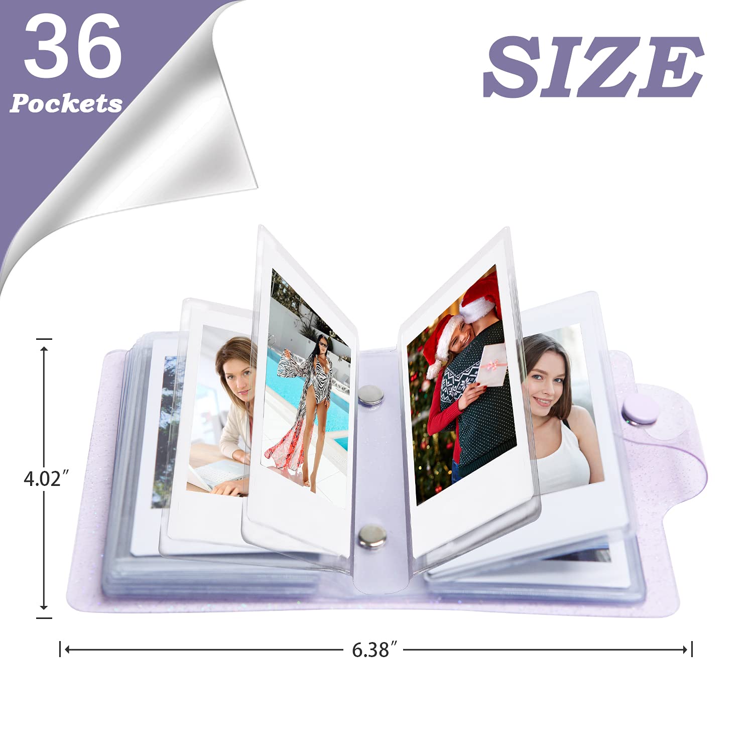 2Packs 36 Pockets 2X3 Photo Album For Fujifilm Instax Mini 12 11 9 8+ 8 7S 99 90 70 50S 40 26 25 Camera, Polaroid Snap, Z2300, S