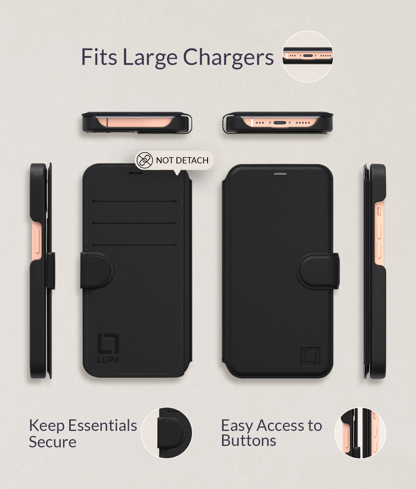 For Iphone 16 Wallet Case For Women And Men, Slim & Protective, Credit Card Holder, Shockproof Pu Leather Folio Cover Compatible