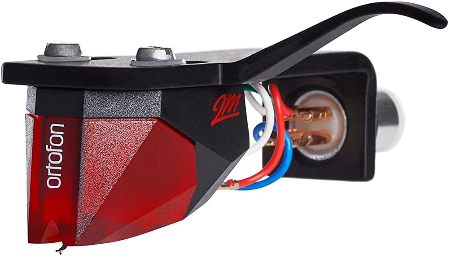 Ortofon 2M Red Premounted   2M Red Pickup Mounted On Sh 4 Black Headshell | Easy Mounting On S Shaped Tonarms | Red/Black