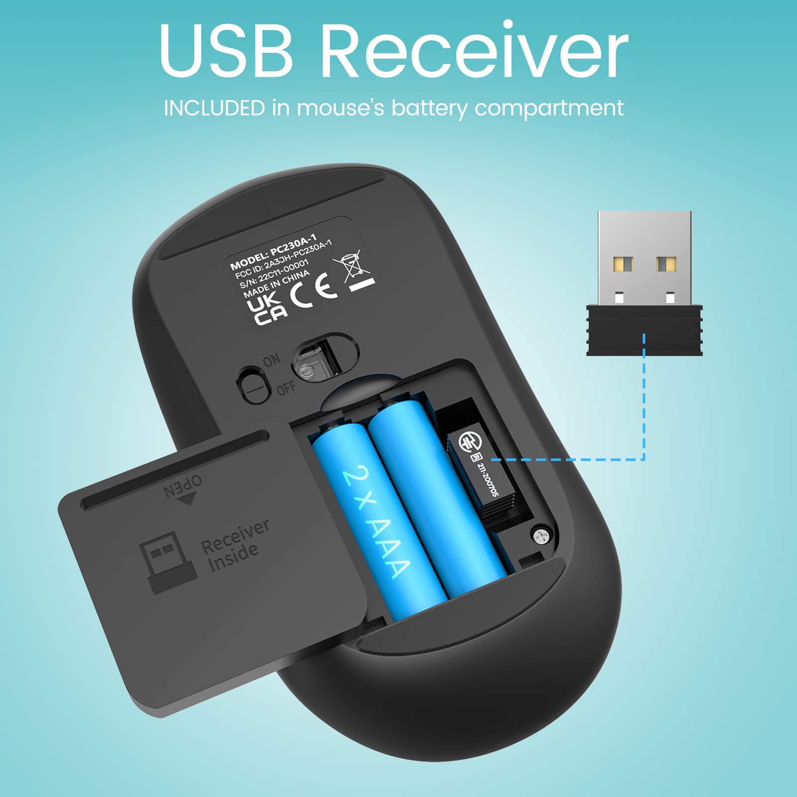 Wireless Keyboard And Mouse Combo, Lovaky 2.4G Full Sized Ergonomic Keyboard Mouse, 3 Dpi Adjustable Cordless Usb Keyboard And M