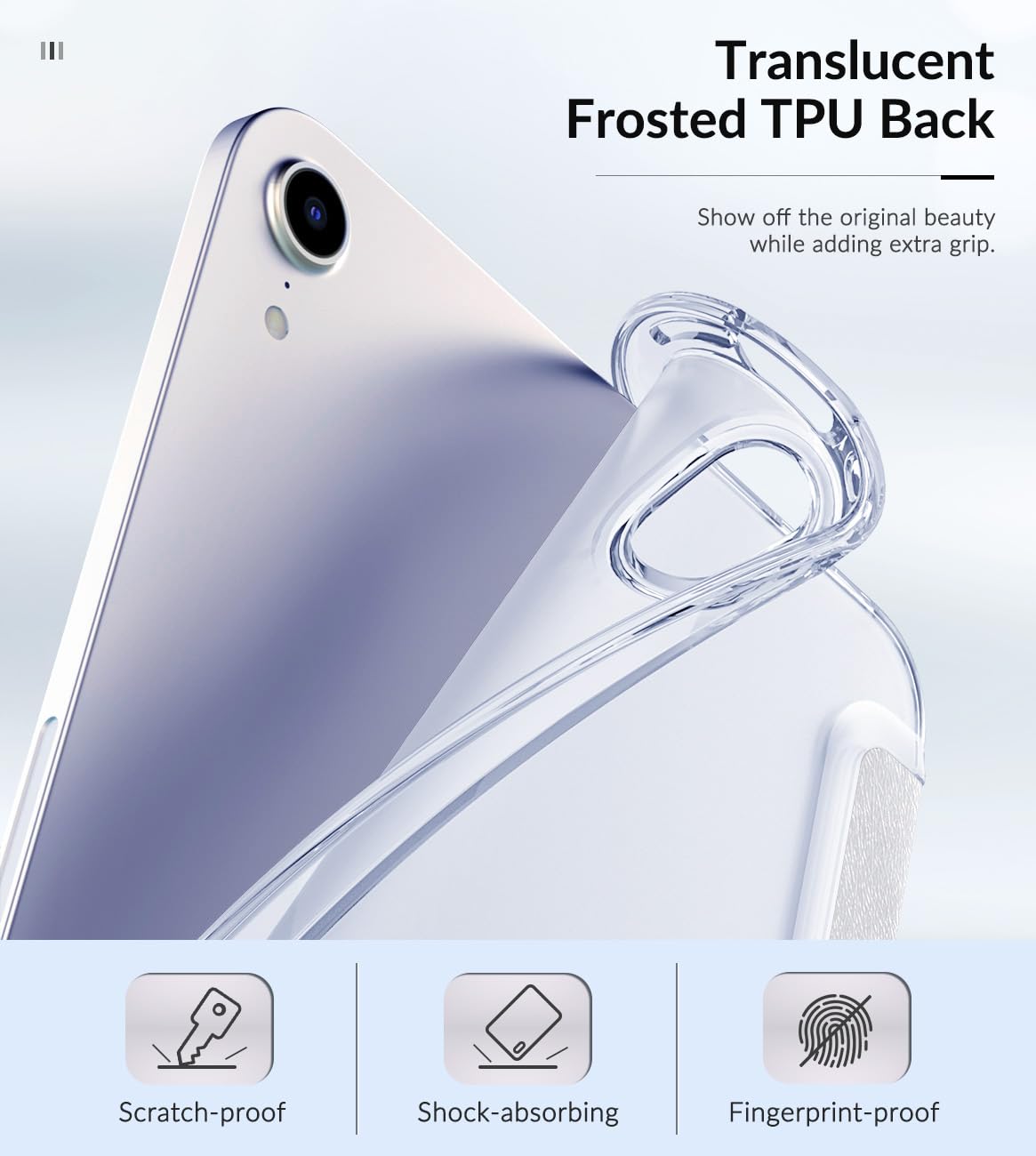 MoKo Case Fit New iPad Mini 7 (A17 Pro) 2024, iPad Mini 6th Generation Case 2021 (8.3 inch), iPad Mini 6 Case, Soft TPU Translucent Frosted Back Cover Case for iPad Mini 7th, Gray Forest