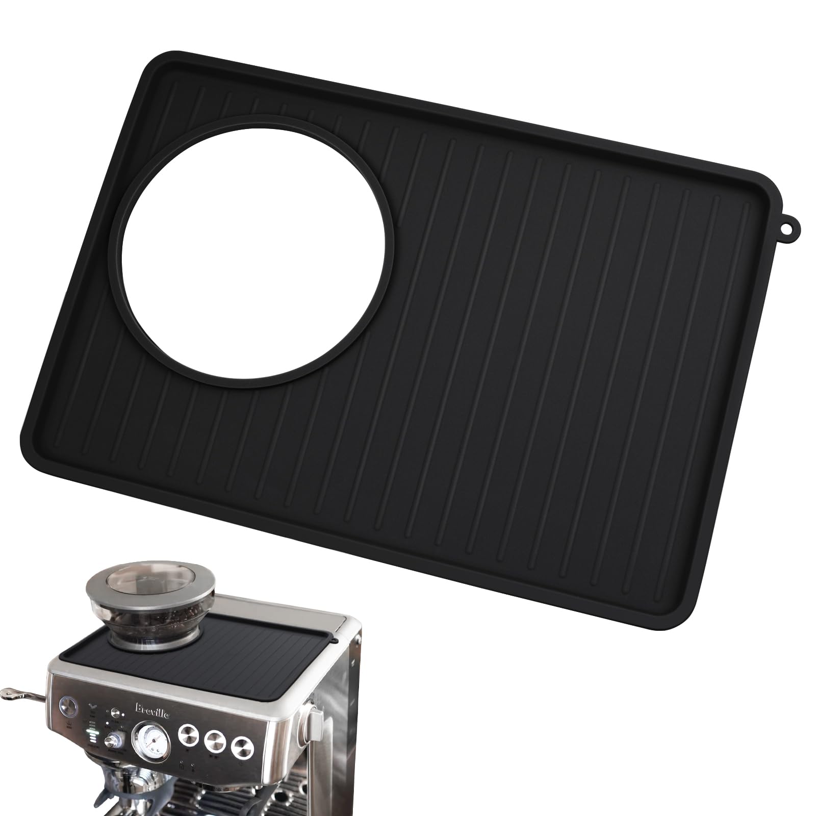 Coffee Mat For Breville 876, Espresso Tamper Mat, Food Grade Silicone Non Slip, 10.83In X 7.48In, Waterproof Heat Resistant, Esp