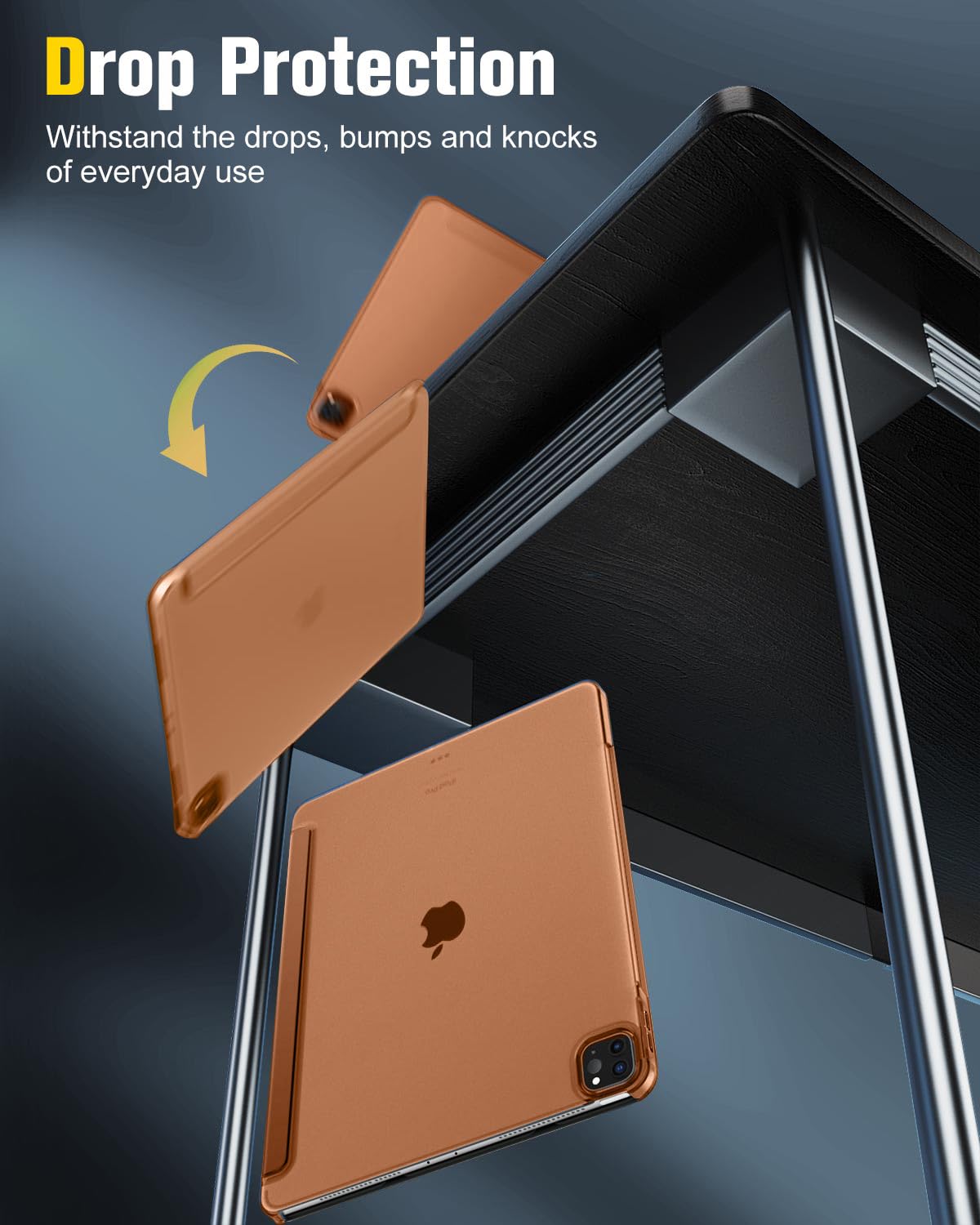 MoKo for iPad Air 13 Inch M2 Case 2024/ iPad Pro 12.9 Case (6th/5th Gen 2022/2021), Slim Smart Shell Translucent Frosted Hard PC Back Cover, Support Touch ID & Pencil Pro/2nd/USB C, Dark Coffee