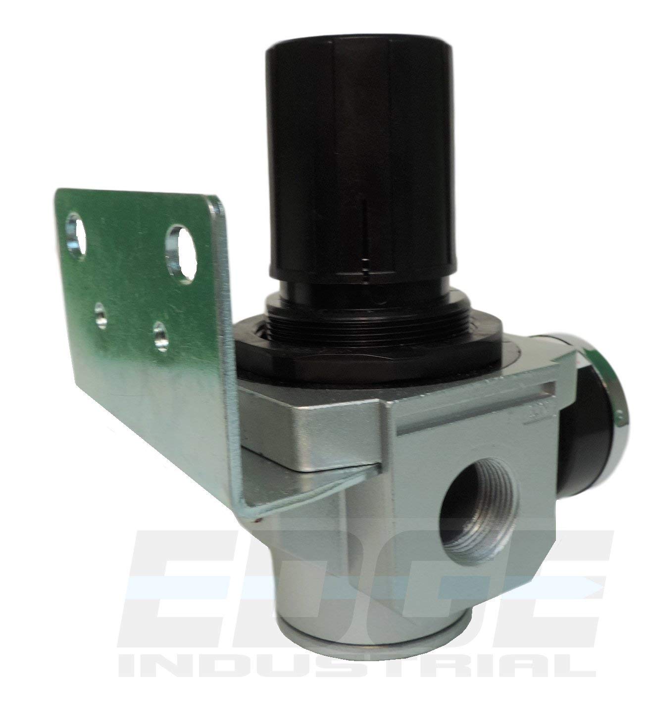 Heavy Duty In Line Compressed Air Pressure Regulator For Air Compressor, 7 To 215 Psi Adjustable, High Flow Rate, Wall Bracket A