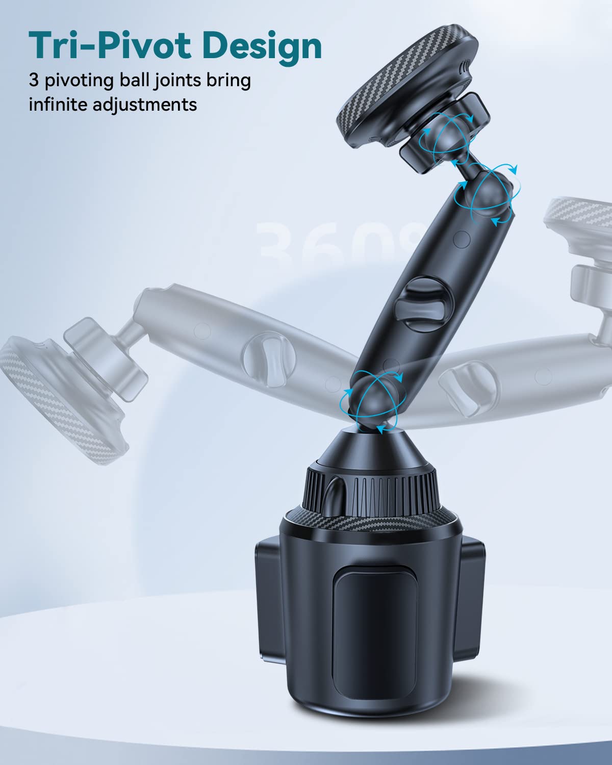 Exeliq Cup Holder Charger Mount For Magsafe, Wireless Magnetic Car Mount Charger With Heat Dissipation System, Fast Charging Pho