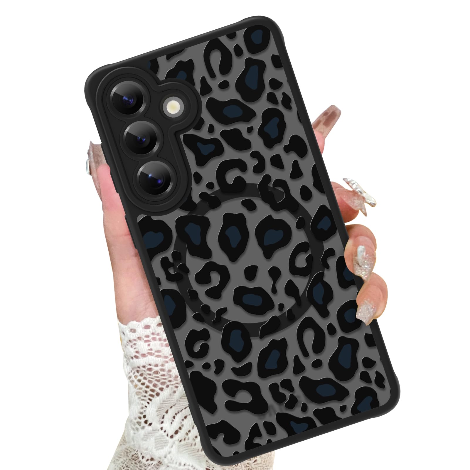 KANGHAR Case for Galaxy S26 Plus Phone Case [Compatible with Magsafe] Leopard Printed Pattern Cute Cheetah Protective Magnetic C
