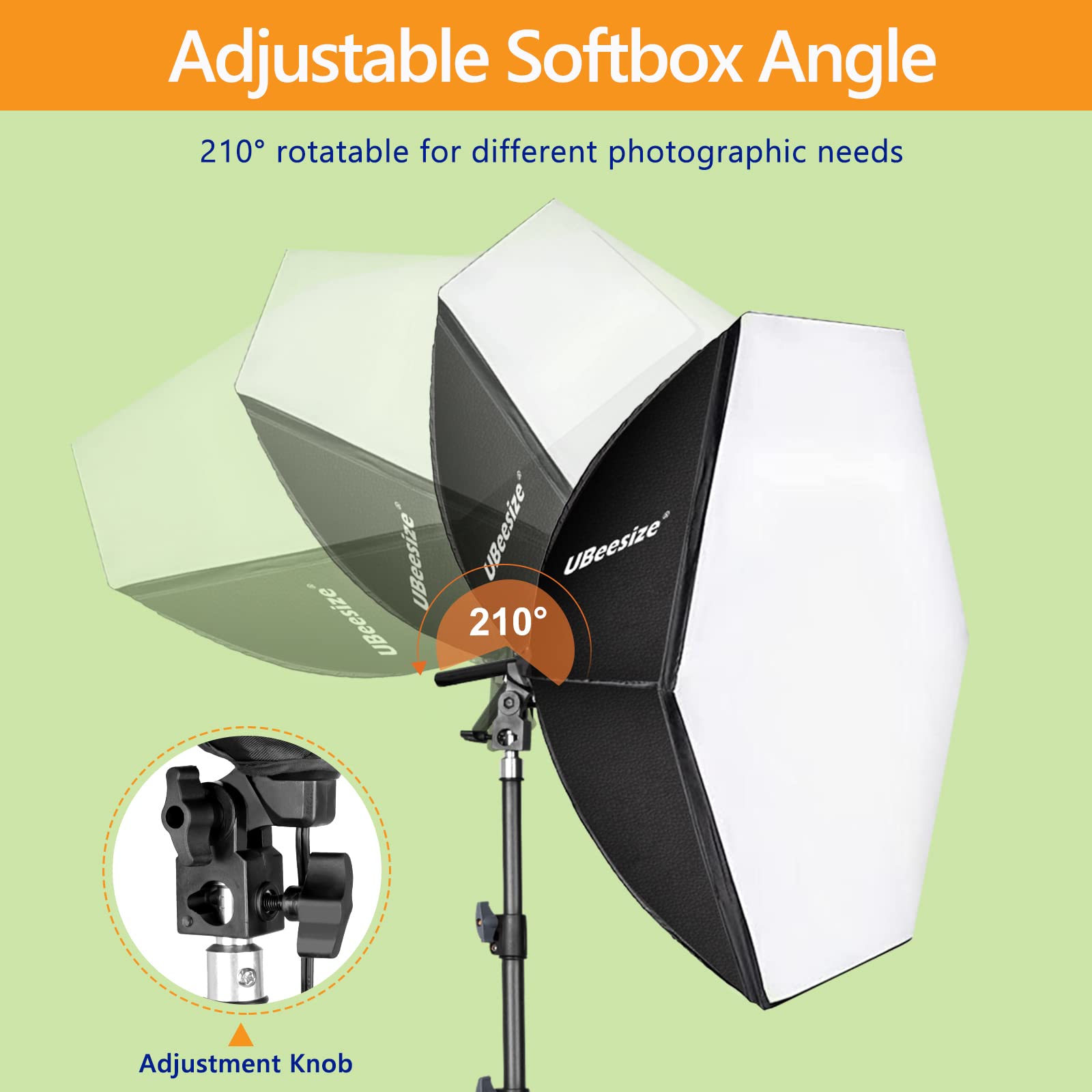 Ubeesize Softbox Photography Lighting Kit, Continuous Lighting Kit With 30'' X 30'' Reflector And 3 Color Temperature 85W 3000K