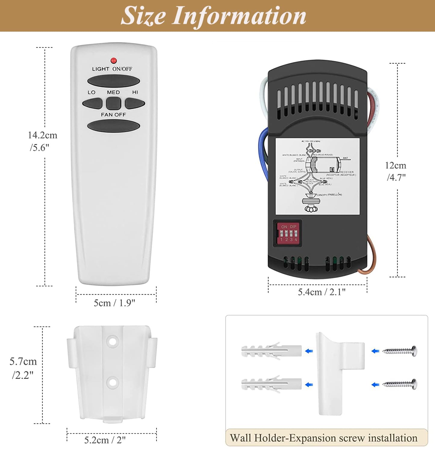 Universal Ceiling Fan Remote Control Kit With Dimmer, Replacement For Hampton Bay, Hunter, Harbor Breeze, Fan-Hd5 L3H2010Fanhd R