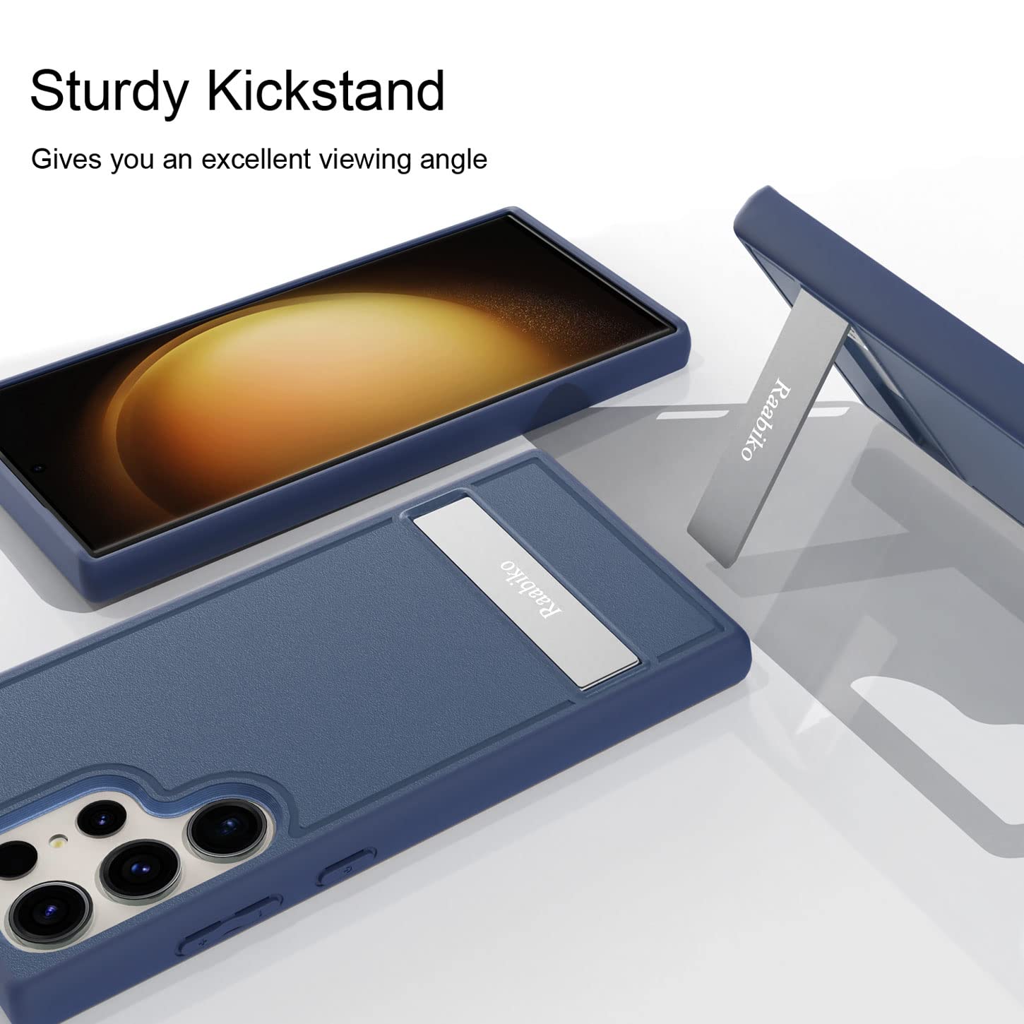Raabiko Kickstand Case Samsung Galaxy S23 Ultra TPU Blue