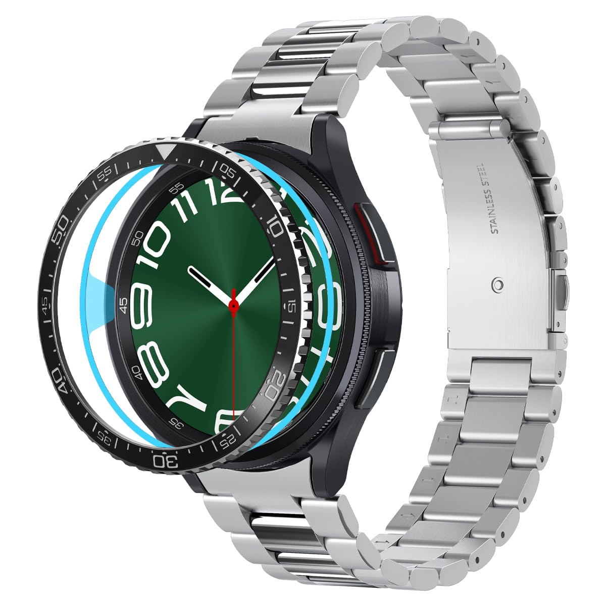 Spigen Bezel Tune Designed For Samsung Galaxy Watch 6 Classic 47Mm Bezel Ring Protector Bezel Ring Adhesive Cover (2023)   Black