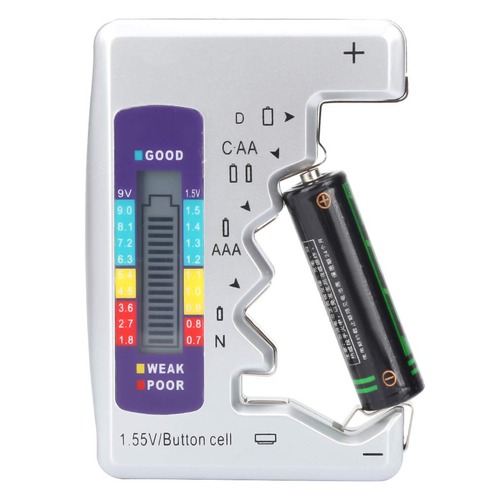 Aunmas Digital Battery Tester, Universal Battery Checker Small Battery Testers Checker Battery Capacity Testing Tool Battery Analyzer Cranking System Tester For Aaa C D 9V 1.5V Household Batteries