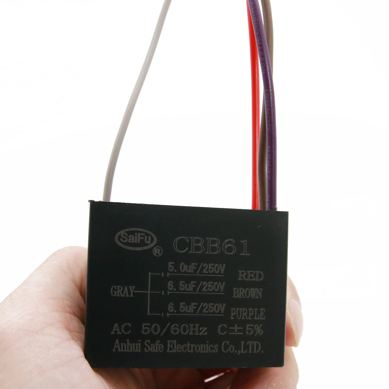 Akzytue Cbb61 Capacitor 5Uf+6.5Uf+6.5Uf 250V Ac Ceiling Fan 4 Wire 50/60Hz For Starting Electric Fan Generator Pump Motor