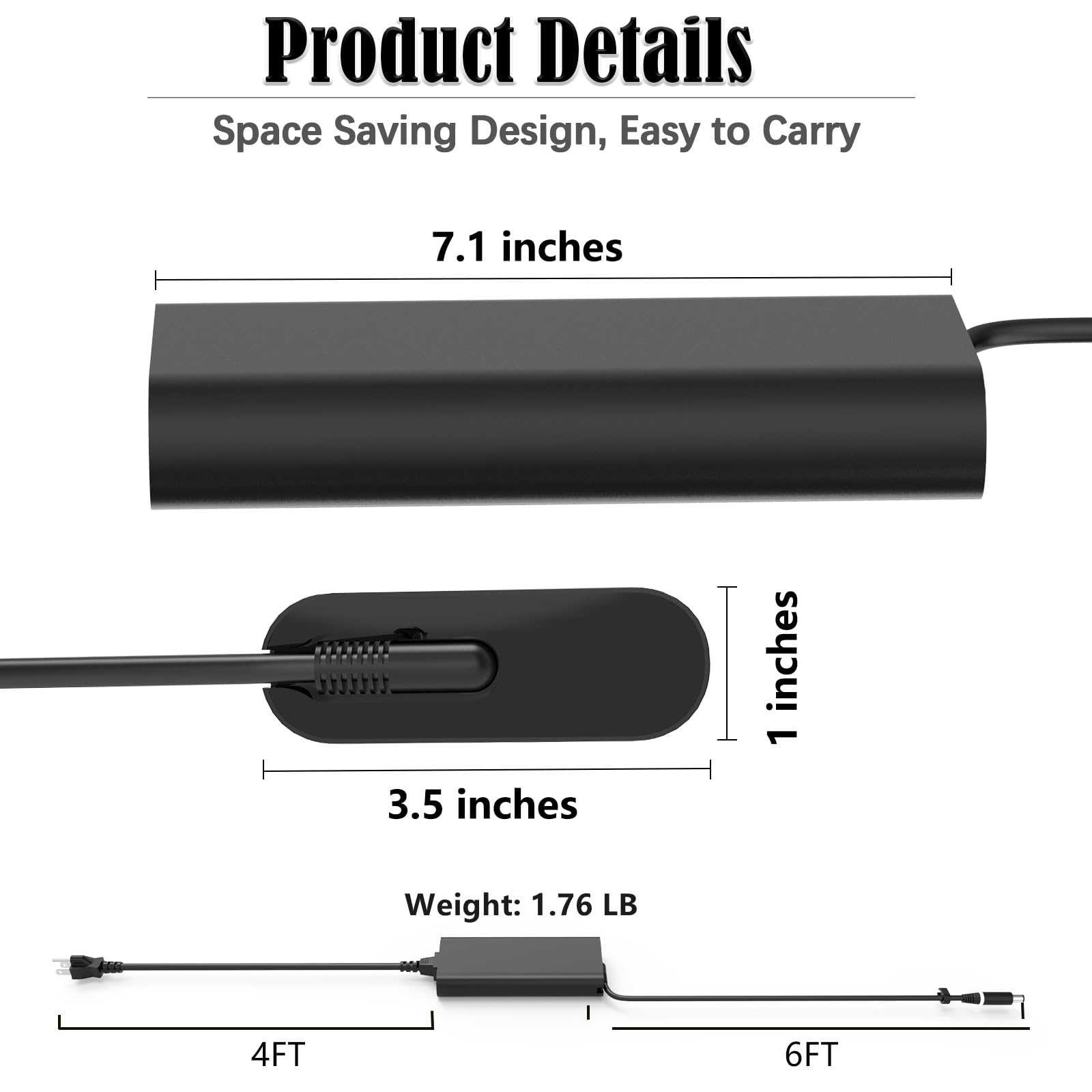 330W Slim Ac Charger Adapter Fit For Dell Alienware M18X M17 R3 R4 X16 X17 R1 R2 X51 Dell G16 7630 7620 Dell G15 5530 Area 51M Da330Pm201 Da330Pm111 La330Pm190 Adp 330Ab B Laptop Power Supply Cord