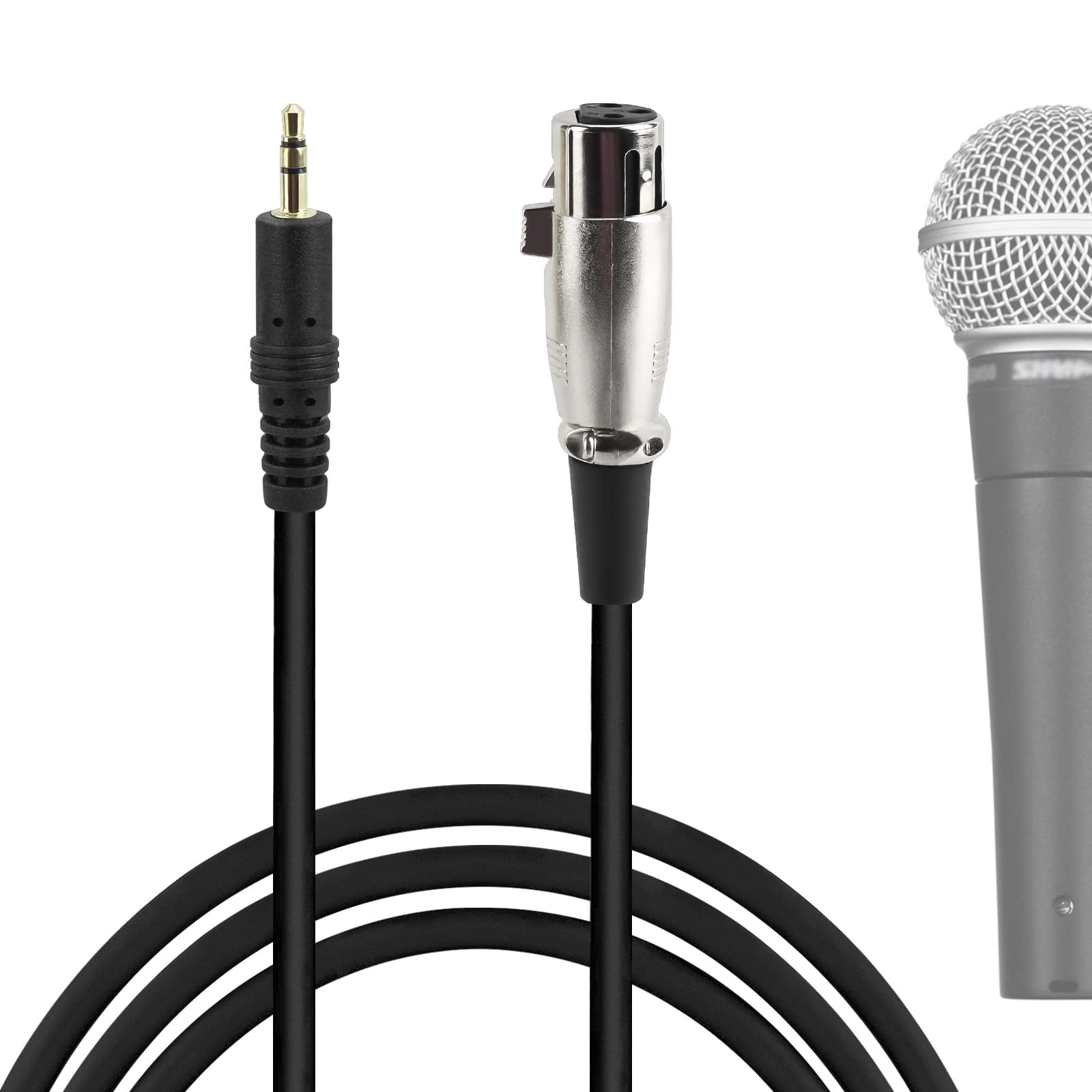Geekria For Creators 3.5Mm Male To Xlr Female Microphone Cable 8 Ft / 2.5 M, Compatible With Shure Sm58, Sm57, Sm48, Sm7B, Mv7,