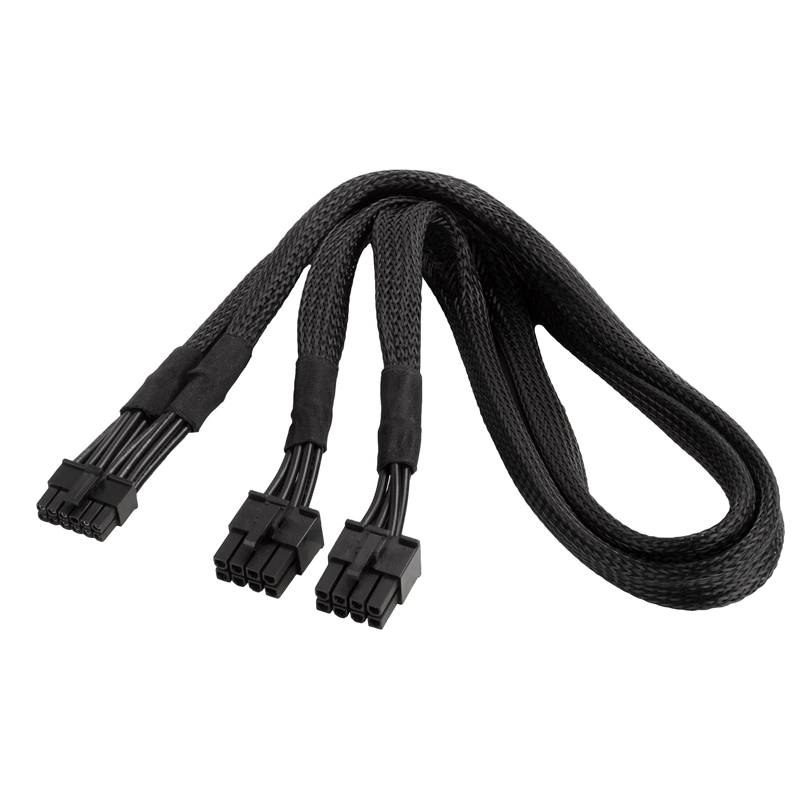 2x EPS 8pin to 1x 12pin GPU power cable, black sleeved, 16AWG550mm for SilverStone modular power supplies & NVIDIA RTX 3070/308