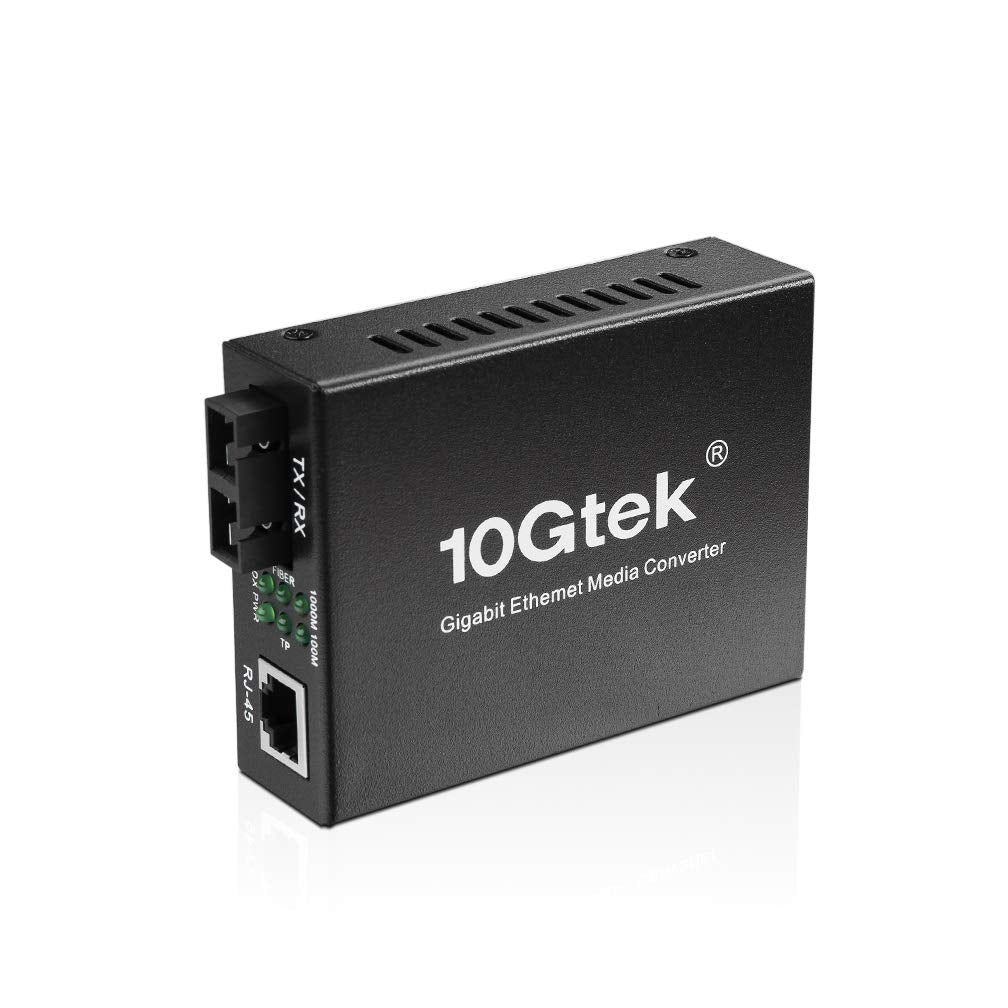Fiber To Ethernet Media Converter, Gigabit Single Mode Dual Sc Converter, Built In Fiber Module Up To 20Km, Dual Sc To 10/100/10