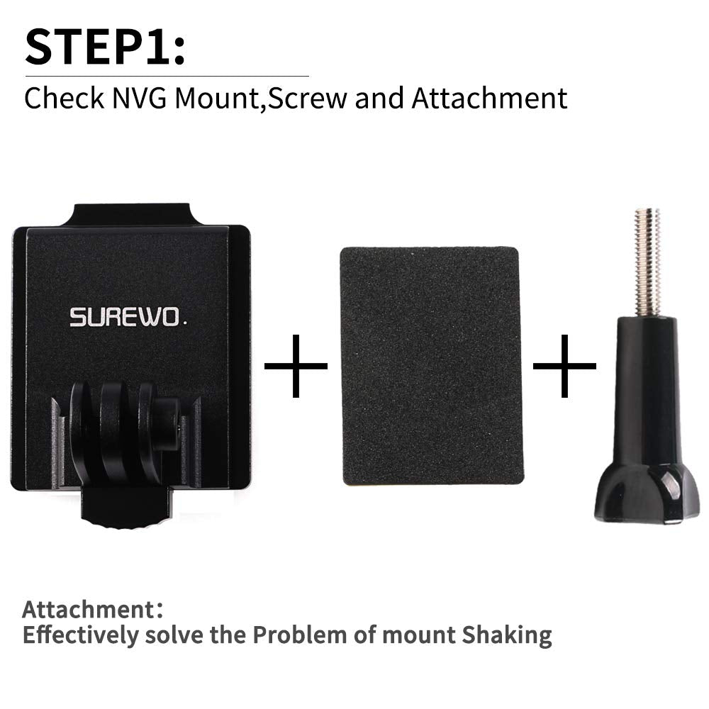 Aluminum Nvg Helmet Mount Compatible With Gopro Hero 13/12/11/10/9/8/7/(2018) Black, Insta360, Akaso, Dji Osmo Action 4/3 And Mo