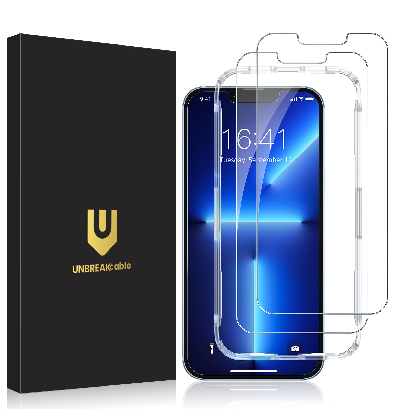 Unbreakcable Screen Protector For Iphone 14/ Iphone13/13 Pro, Shatterproof Tempered Glass [99.99% Hd Clear] [9H Hardness] [Easy