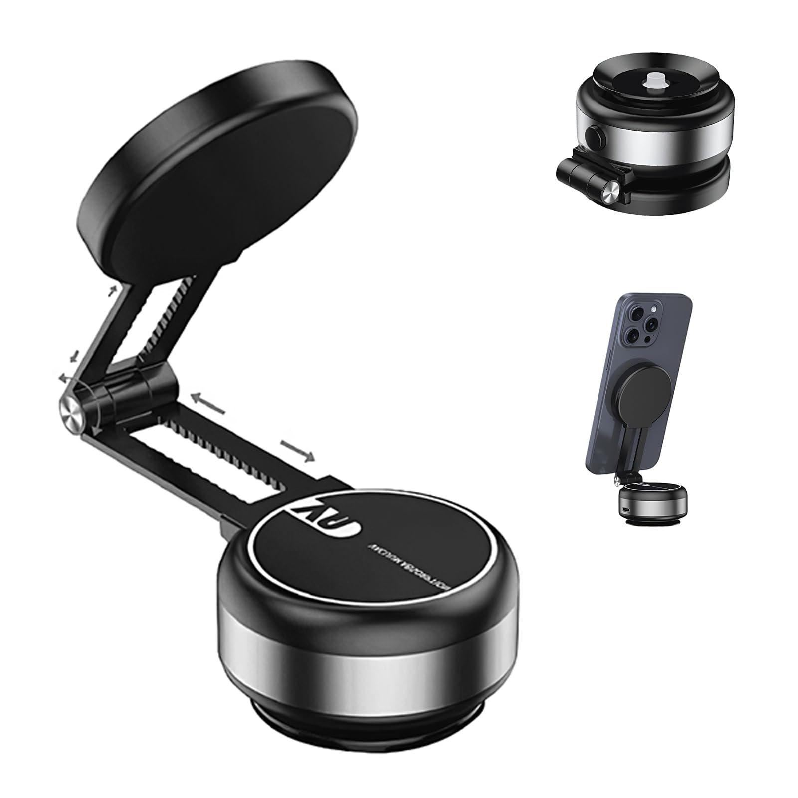 JOYYE Electric Vacuum Magnetic Phone Holder Mount,Adjustable and Foldable Magnetic Car Phone Holder for Smooth Surfaces,Compatib