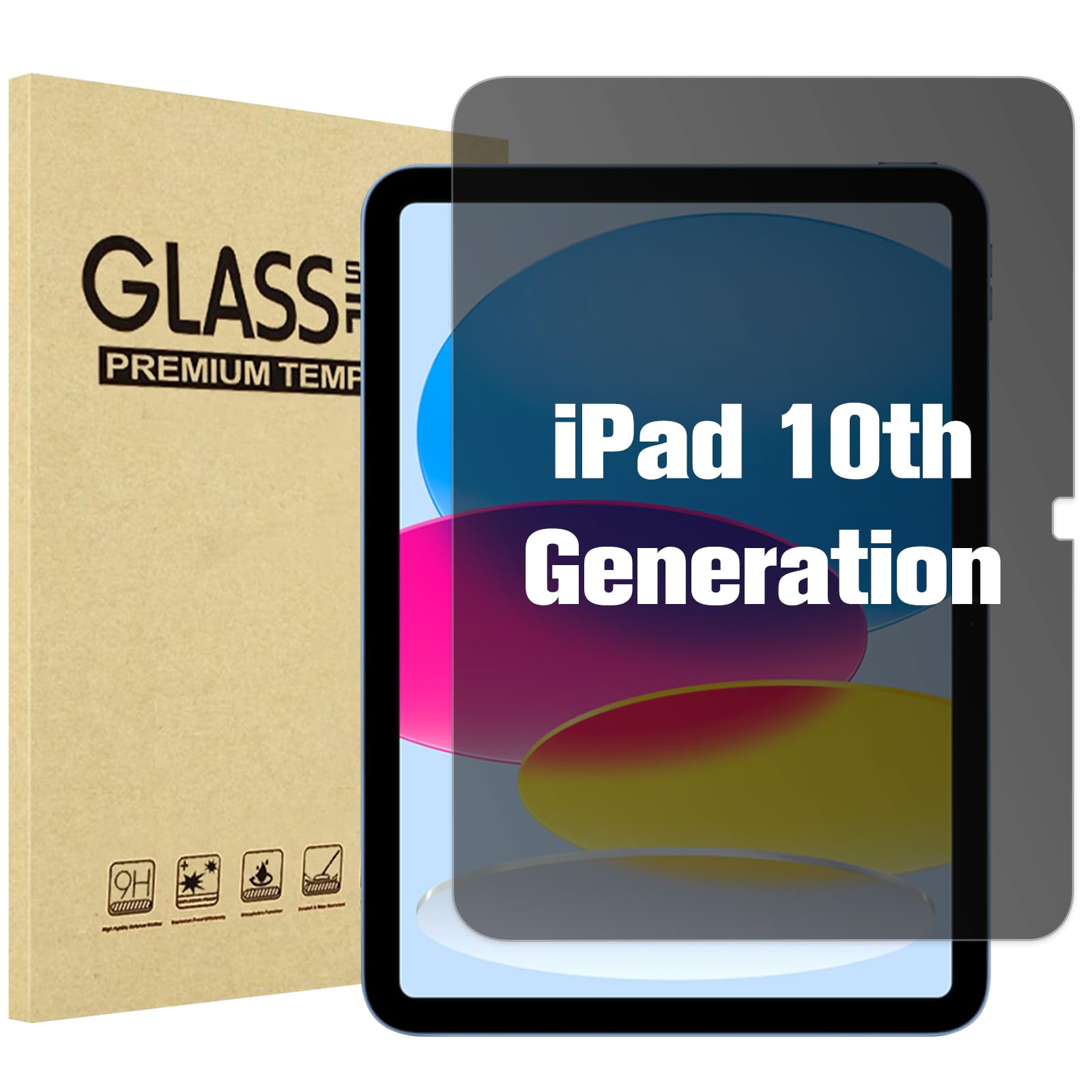 Procase 1 Pack Privacy Screen Protector For Ipad 11Th Generation 2025 11 Inch/ 10Th 10.9 Inch 2022, Anti Spy Tempered Glass Film For Ipad 11/10 Gen 11' 10.9'