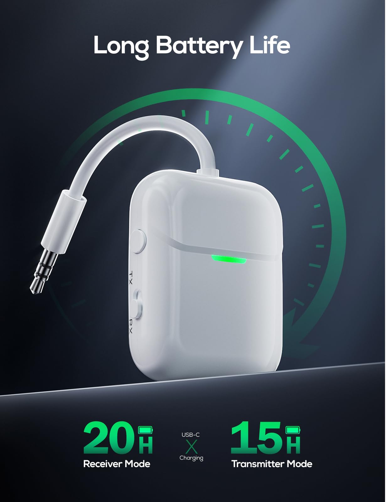 Nulaxy Bluetooth Transmitter Receiver For 2 Airpods Or Bt Devices, Bluetooth Wireless Transmitter For Headphones, 3.5Mm Aux Audio Jack Adapter For Airplane