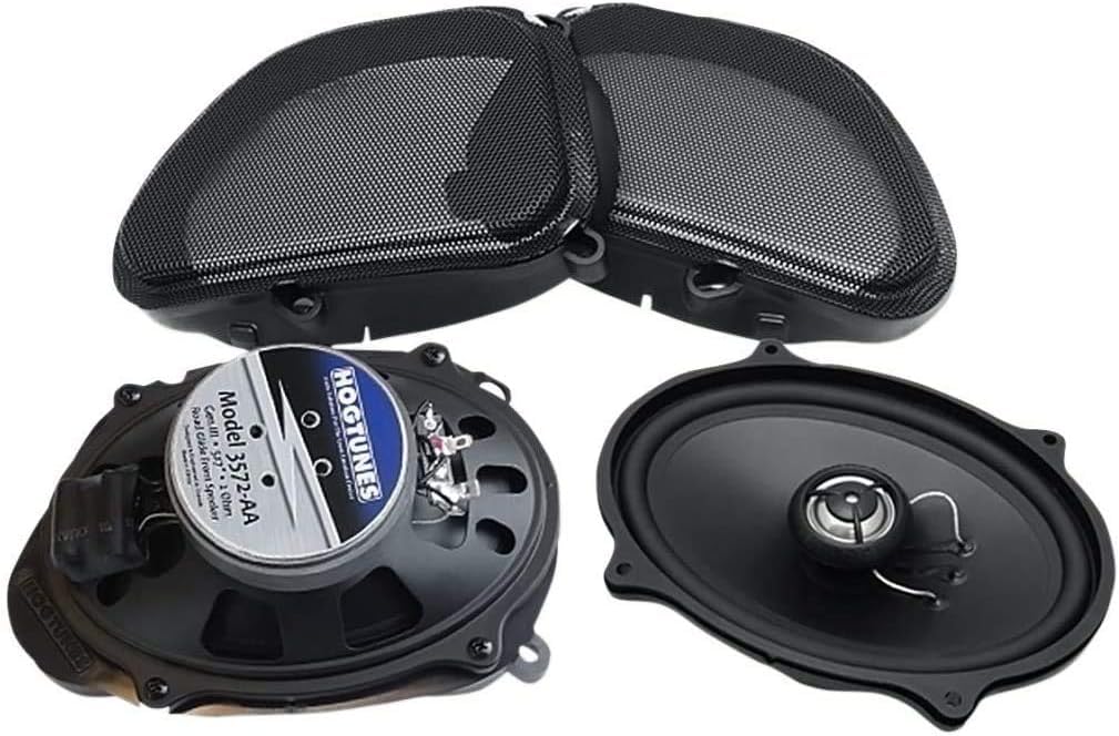 Hogtunes 3572 Aa 5'X7' Front Speakers With Grills (2 Pack), Fits 1998 2013 Harley Davidson Road Glide Models
