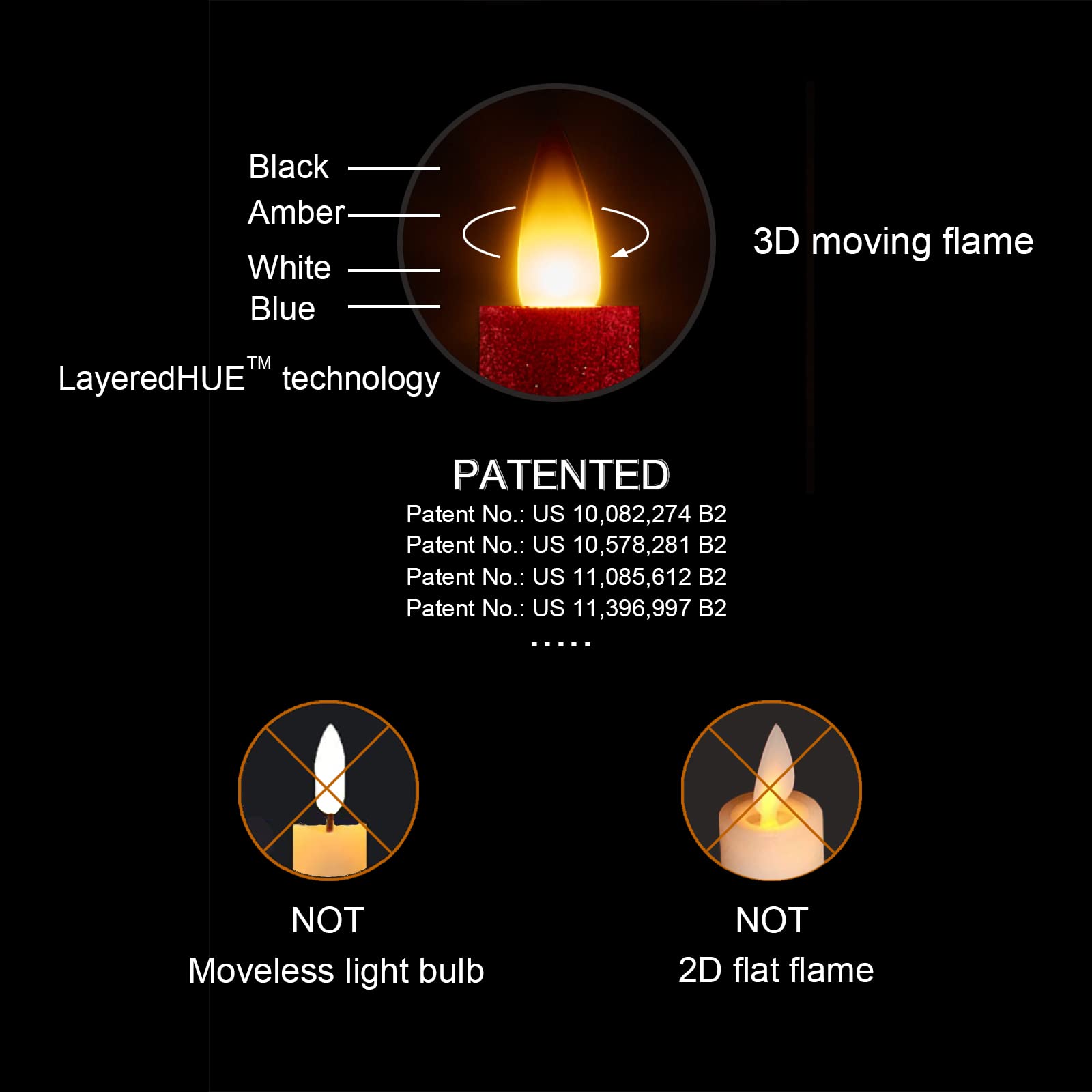 Cozierglow Wax Flameless Taper Candles Flickering With Remote And Timer, 3D Moving Flame Battery Candles To 400 Hours, 9 Inch Pa