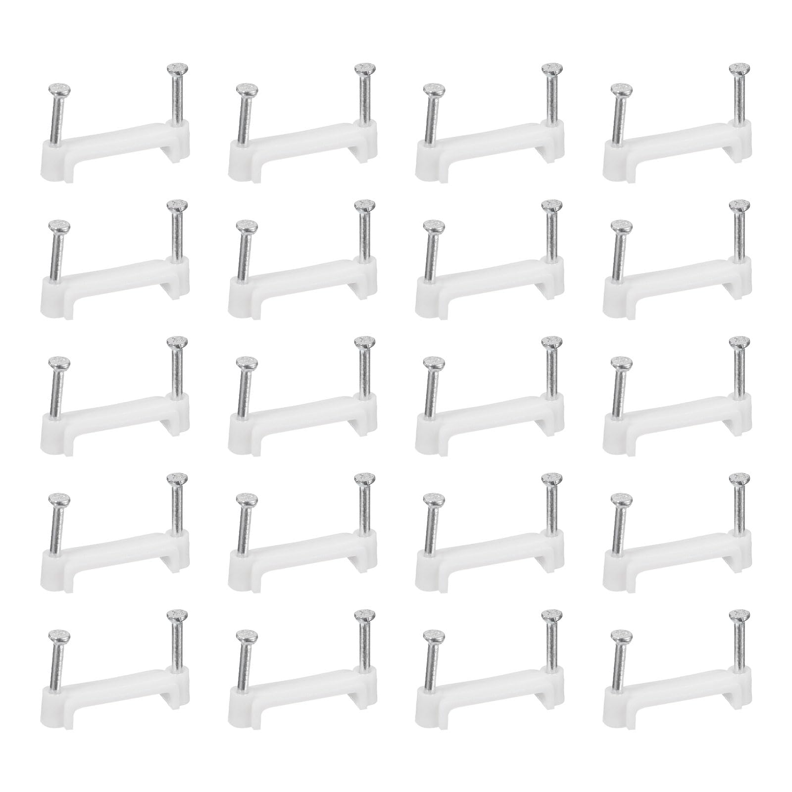 Uxcell Cable Clips With Steel Nail, 50Pcs 24Mm/0.94Inch Plastic Cable Wire Clips, Ethernet Cable Clips Nail In Cable Clips For Home