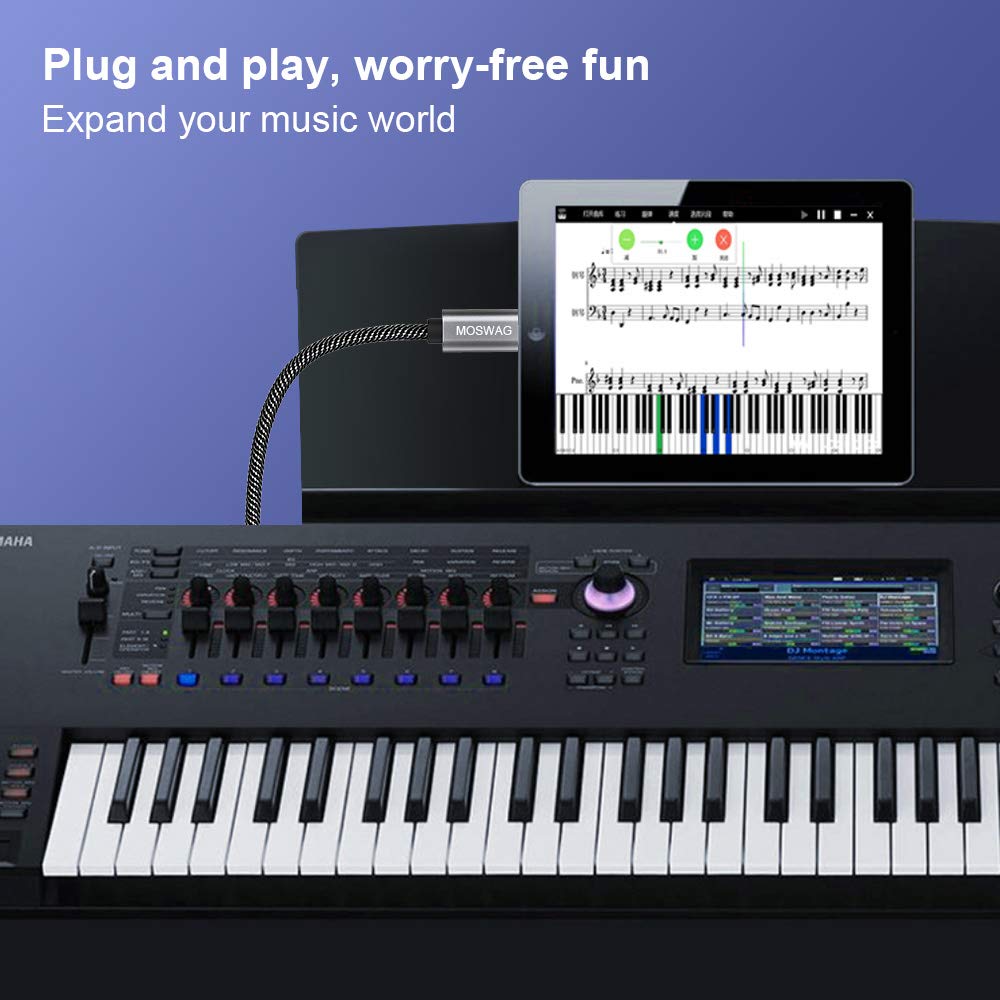 Moswag 6.6Ft/2M Usb2.0 Printer Cable Midi Cable Printer Cord Usb C To Midi Cable A Male To B Male Cord Usb C Scanner