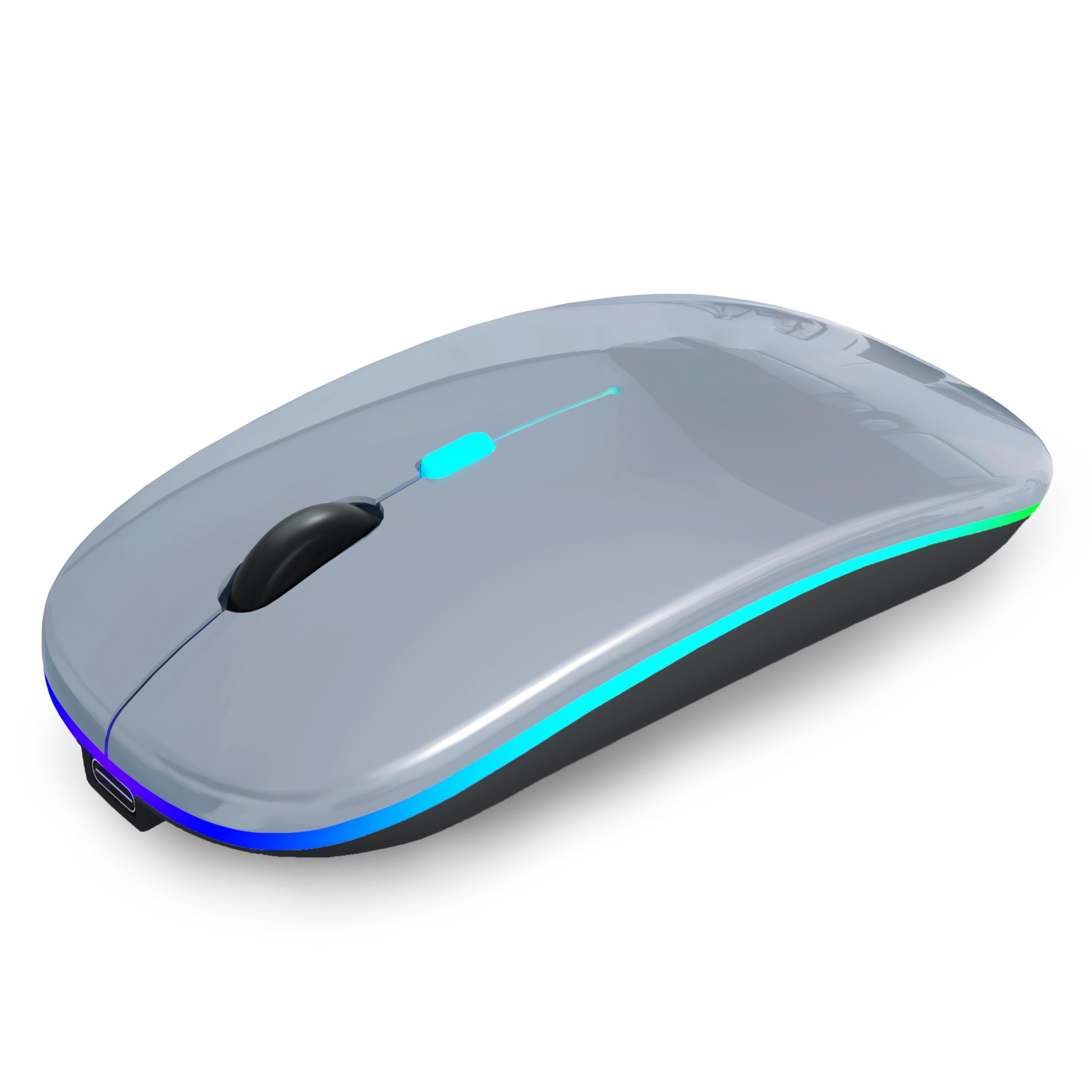 AIKOKOK Wireless Bluetooth Mouse Rechargeable Laptop Mice with LED Use Portable(BT5.2 and USB 2.4G) Dual Mode Connection Silent 