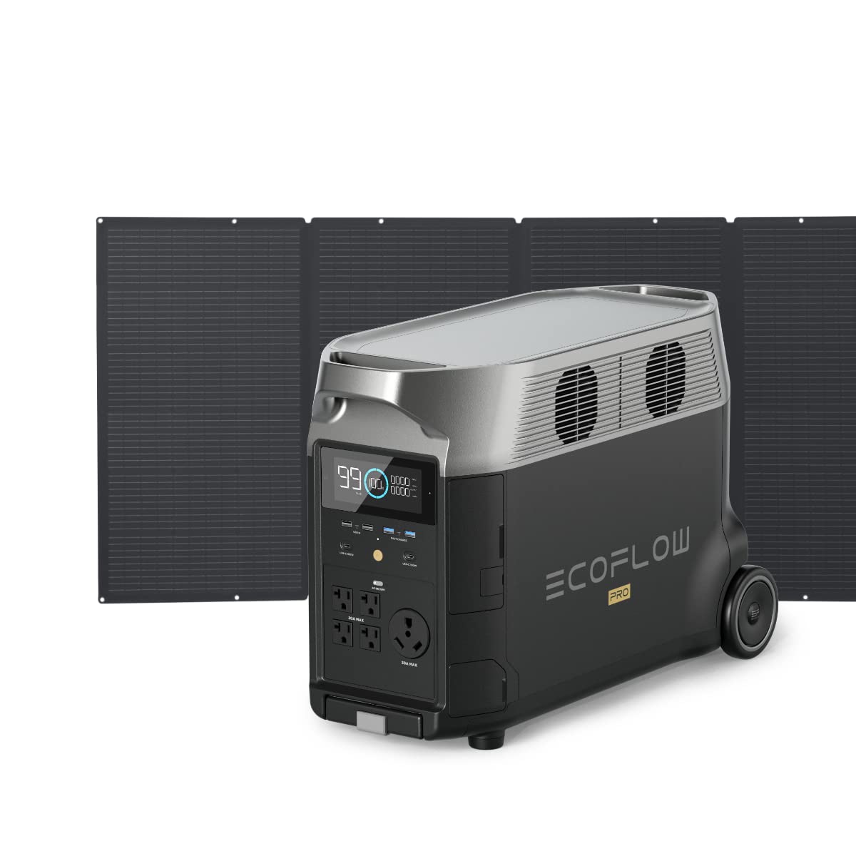 Ef Ecoflow Solar Generator 120V/3.6Kwh Delta Pro With 400W Portable Solar Panel, 23% High Efficiency, 5 Ac Outlets, 3600W Portab