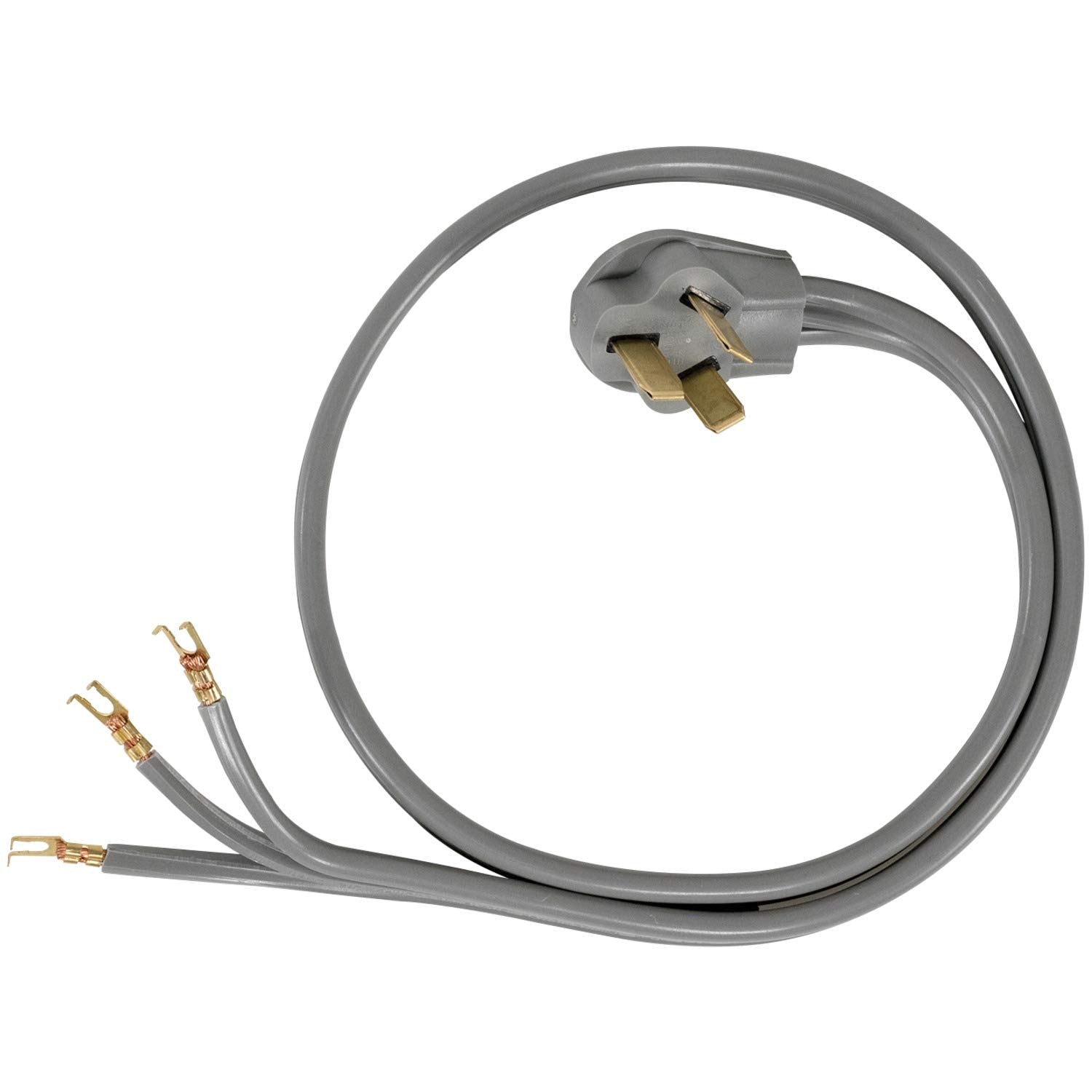Certified Appliance Accessories 40 Amp Appliance Power Cord, 3 Prong Range Cord, 3 Wires With Open End Connectors, 4 Feet, Copper Wire