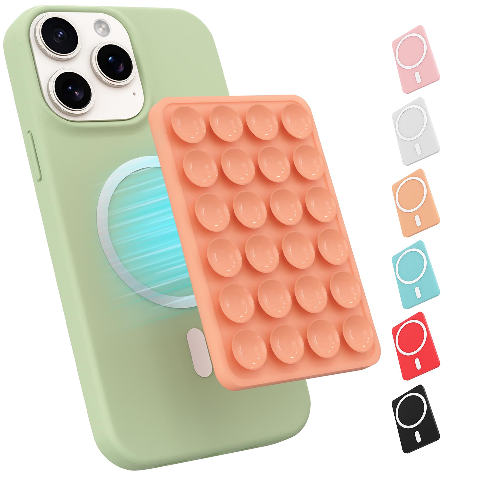 Magnetic Suction Phone Mount For Magsafe Case,Silicone Octob Cup Buddy Sticky Phone Grip Holder For Iphone,Removable Hands-Free 