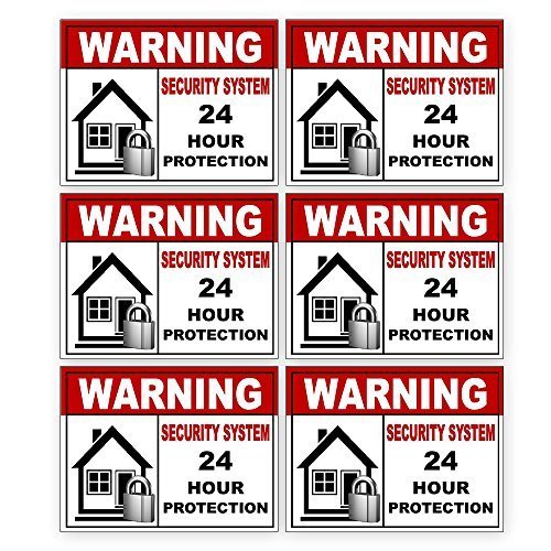 6 Pack Security Alarm Sticker Best For Home And Business For Indoor/Outdoor Use Long Lasting Weather Proof Window & Door Securit