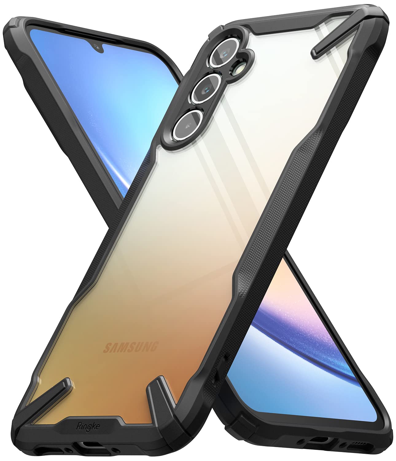 Ringke Fusion-X [Anti-Scratch Dual Coating] Compatible with Samsung Galaxy A34 5G Case, Augmented Bumper Clear Hard Back Shockpr