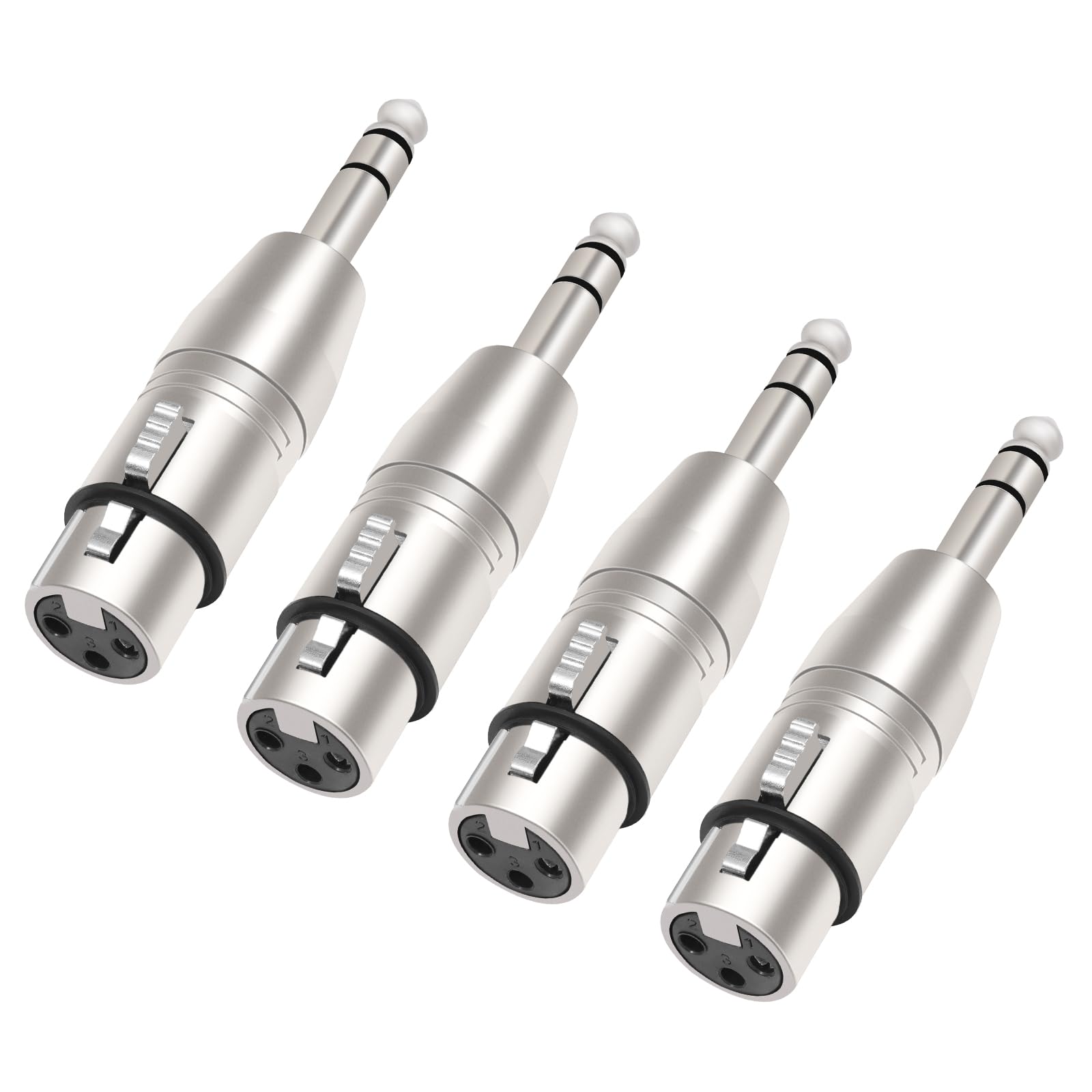 Szlliyxs 4 Pack Xlr Female To 1/4'' Trs Adapter,Xlr To 1/4 Adapter,Balanced Female Xlr To Quarter Inch 6.35Mm Male Adapters
