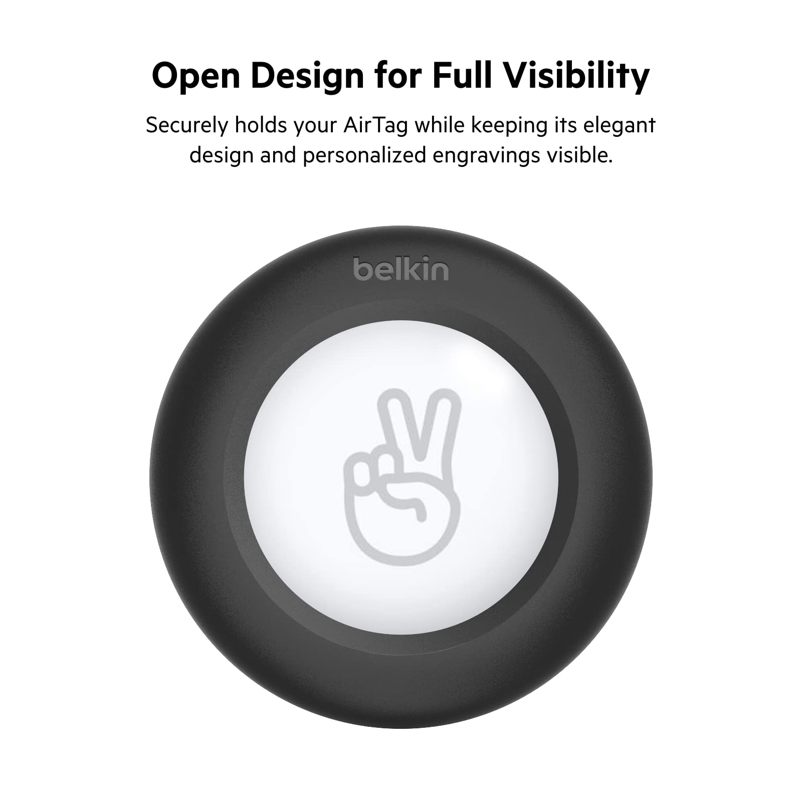 Belkin Apple AirTag Secure Holder with Clip   Durable Scratch Resistant Case Air Tag Spring Loaded Attach to Backpack, Clothing, and Luggage Black