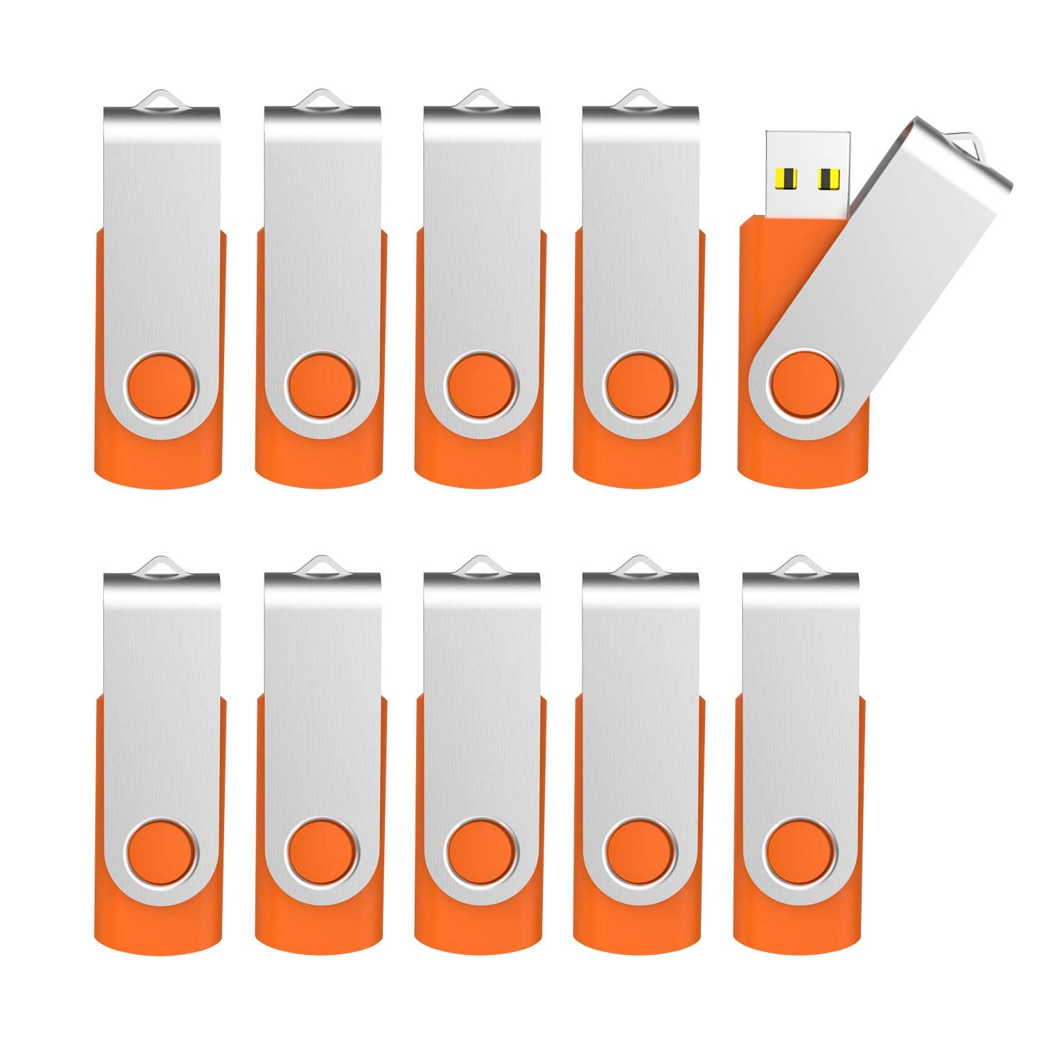 Kootion 10 X 16 Gb Usb Flash Drive 16 Gb Flash Drive Thumb Drive Memory Stick Pen Drive Keychain Design Orange