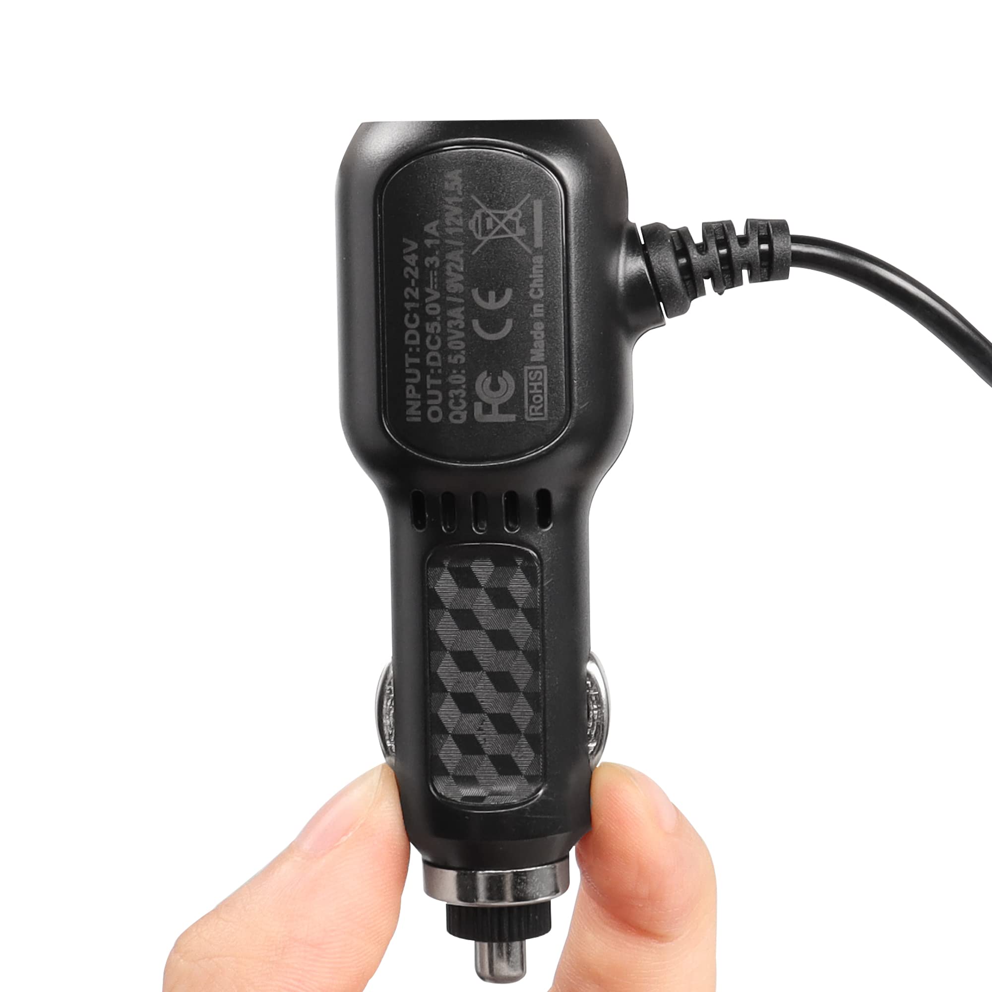 Meiriyfa Dash Cam Power Cable, Dash Cam Charger Mini Usb, Qc3.0 Fast Vehicle Car Charger With Dual Usb Ports For Various Models