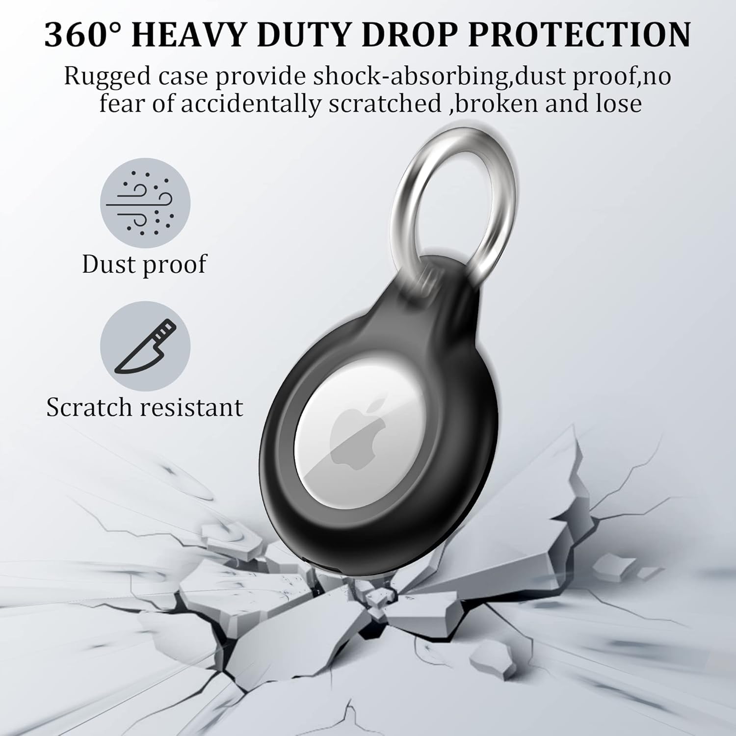 4 Pack With 2 Styles Ipx8 Waterproof Airtag Keychain Holder Case,Lightweight,Anti Scratch, Easy Installation,Soft Full Body Shoc