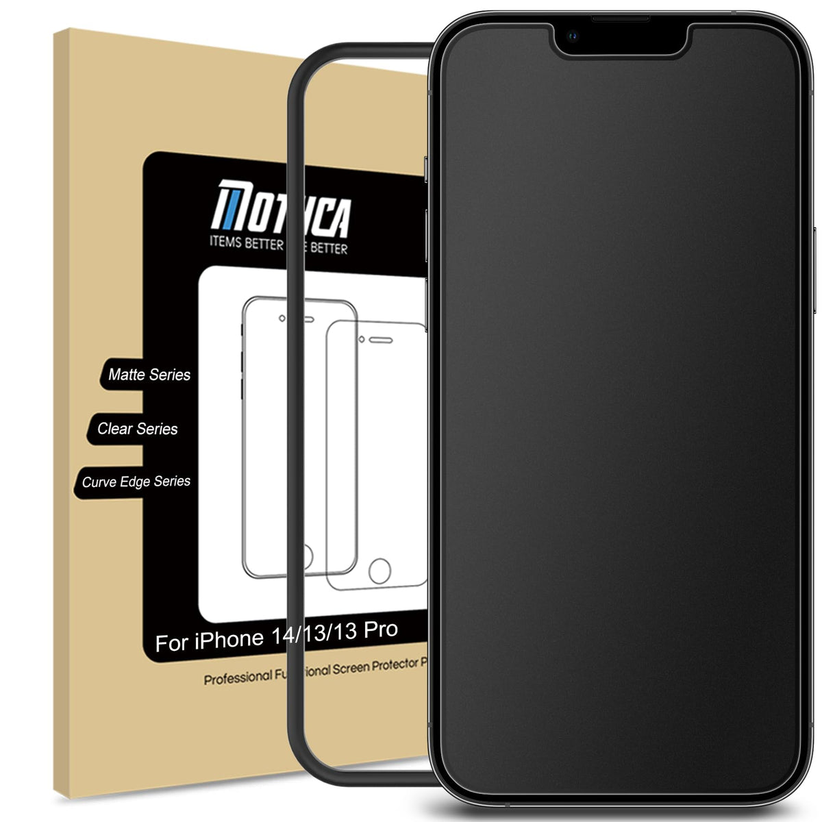 Mothca Matte Glass Screen Protector For Iphone 14/Iphone13/13 Pro Anti Glare & Anti Fingerprint Tempered Glass Clear Film Case F