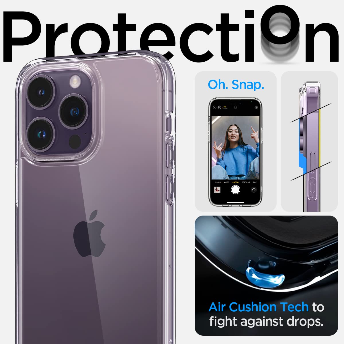 Spigen Ultra Hybrid Iphone 14 Pro Max Case, Anti Yellowing, Military Grade Drop Protection   Crystal Clear